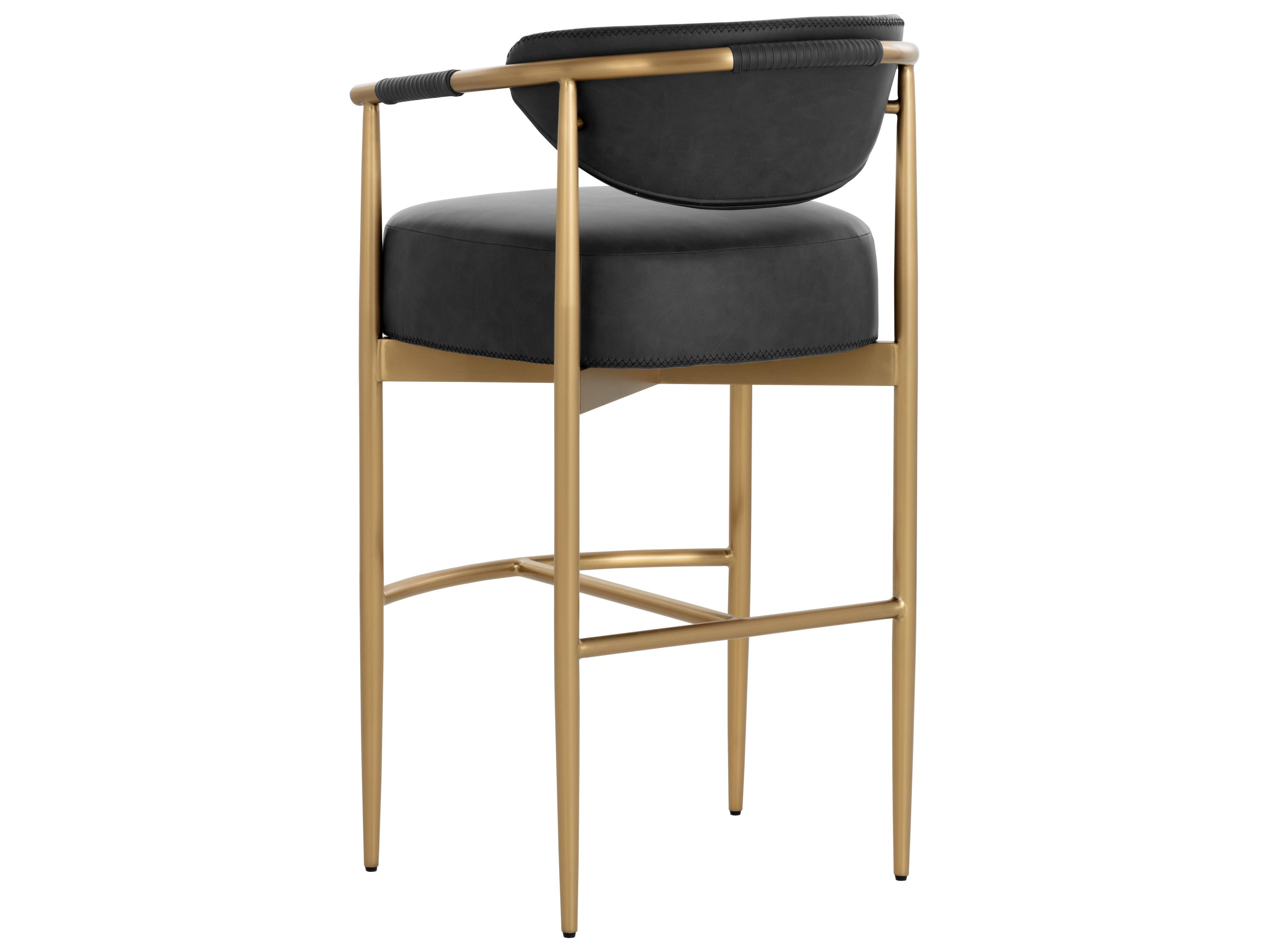 Sunpan Heloise Faux Leather Bar Stool