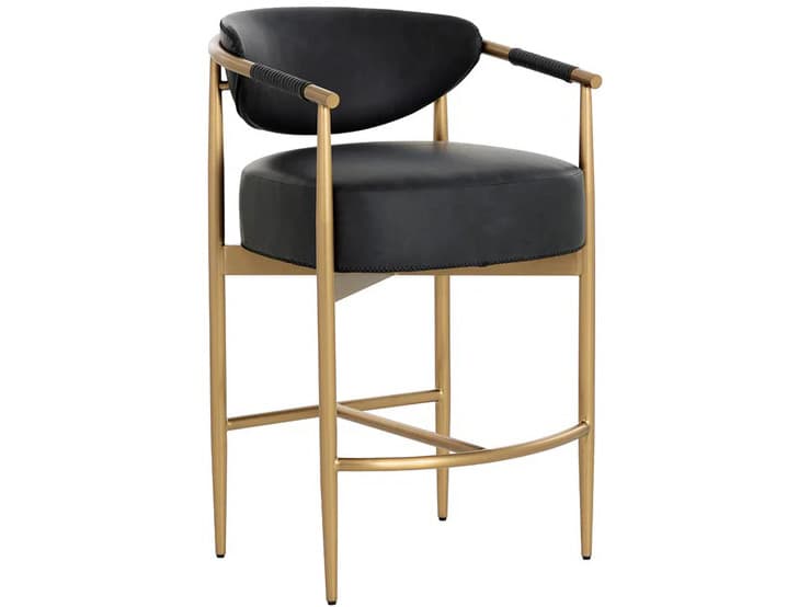 Sunpan Heloise Faux Leather Counter Stool