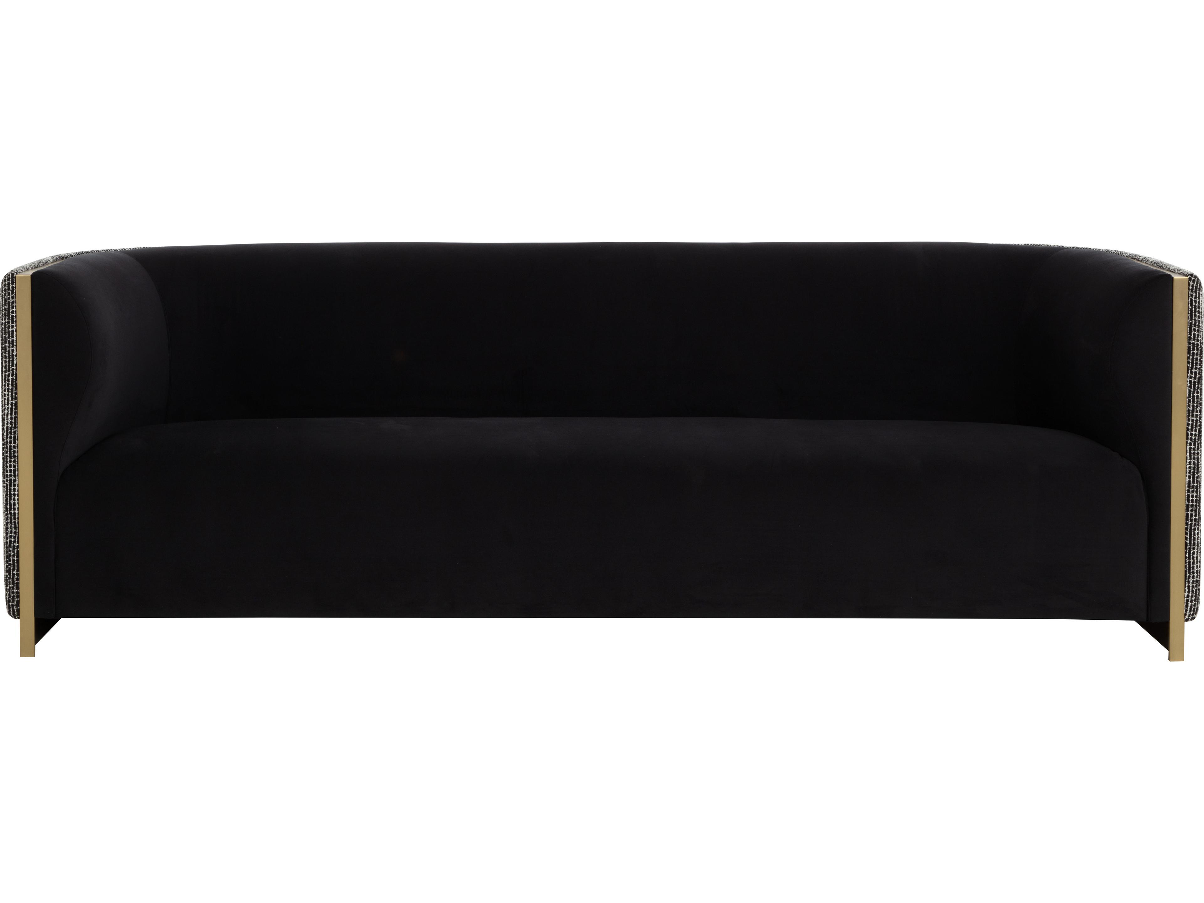 Sunpan Larron Black Upholstered Sofa