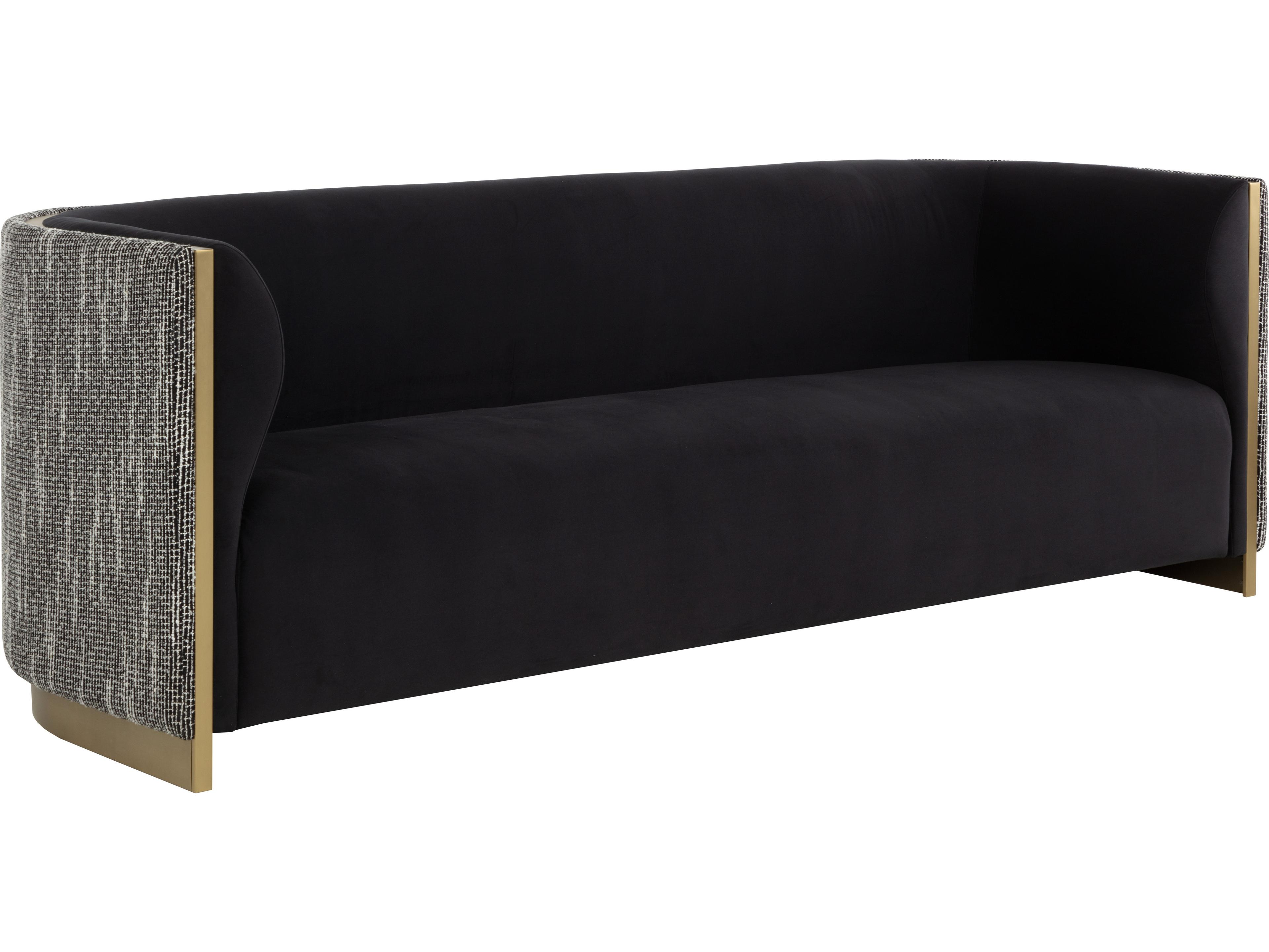 Sunpan Larron Black Upholstered Sofa