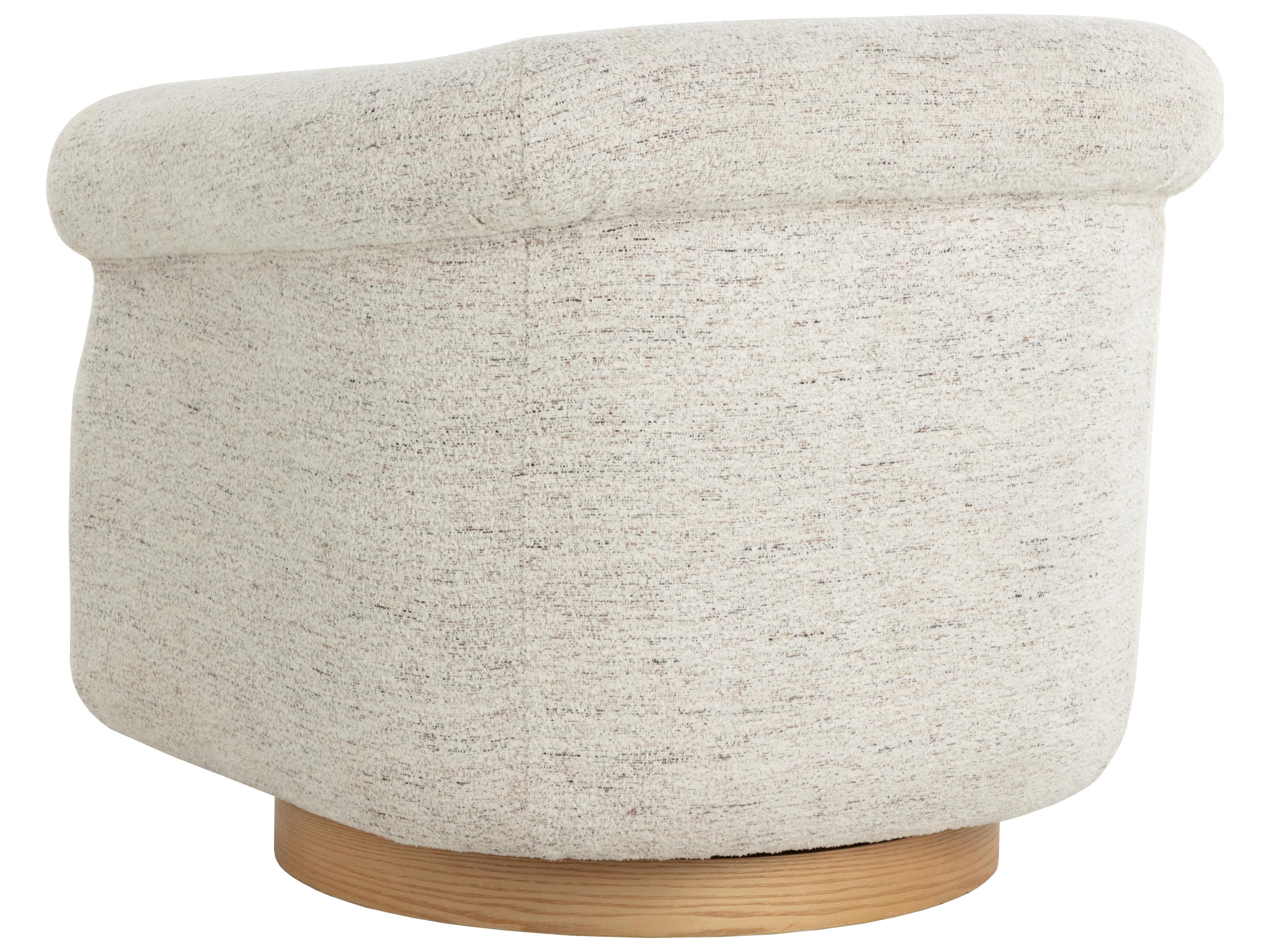 Sunpan Libby Swivel Cream Accent Chair