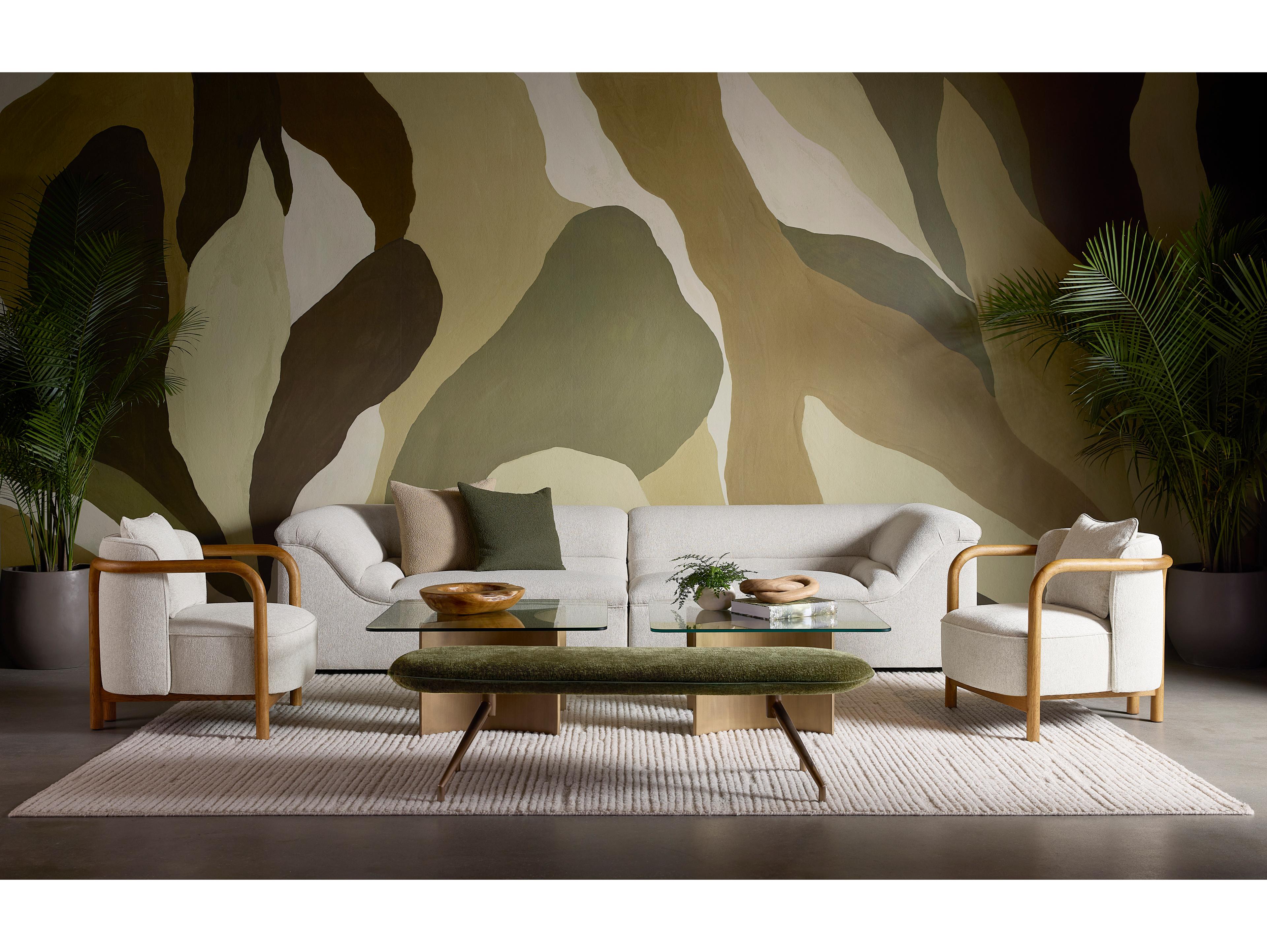 Sunpan Gladys Taupe Beige Upholstered Sofa