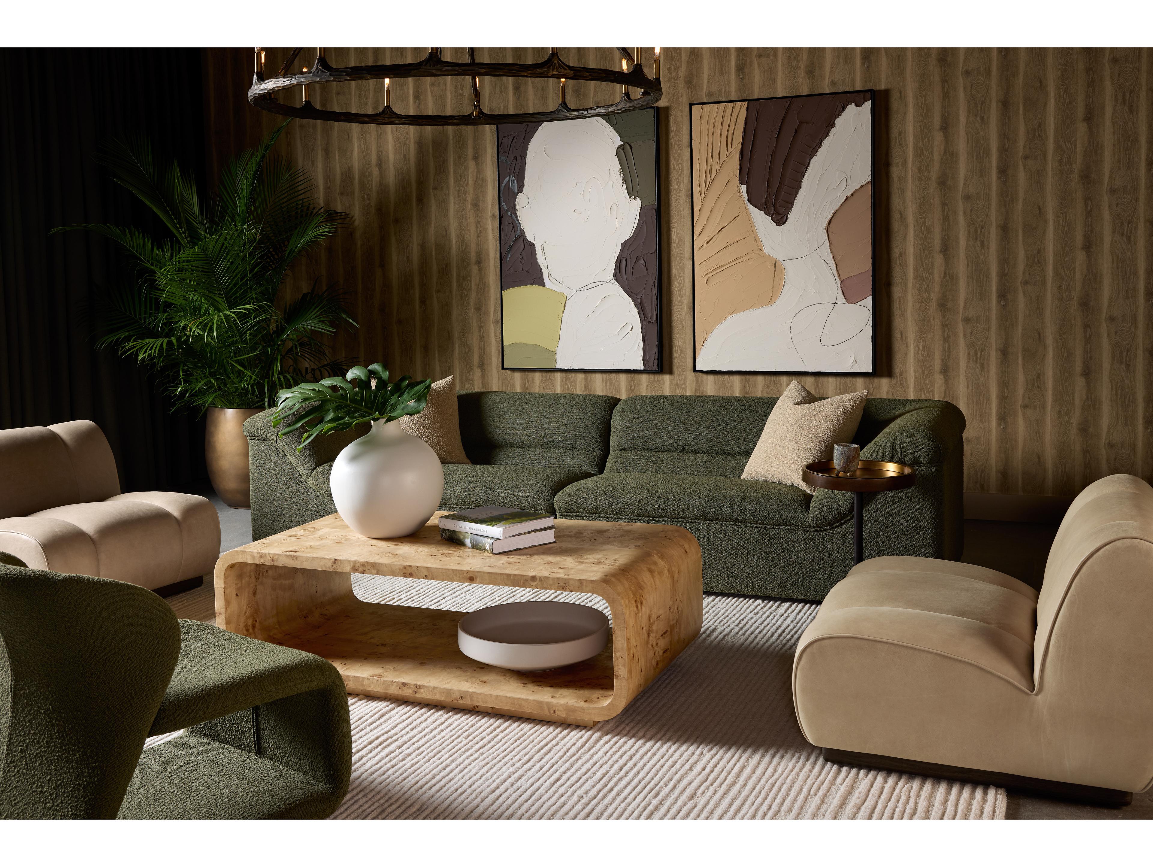 Sunpan Gladys Green Upholstered Sofa