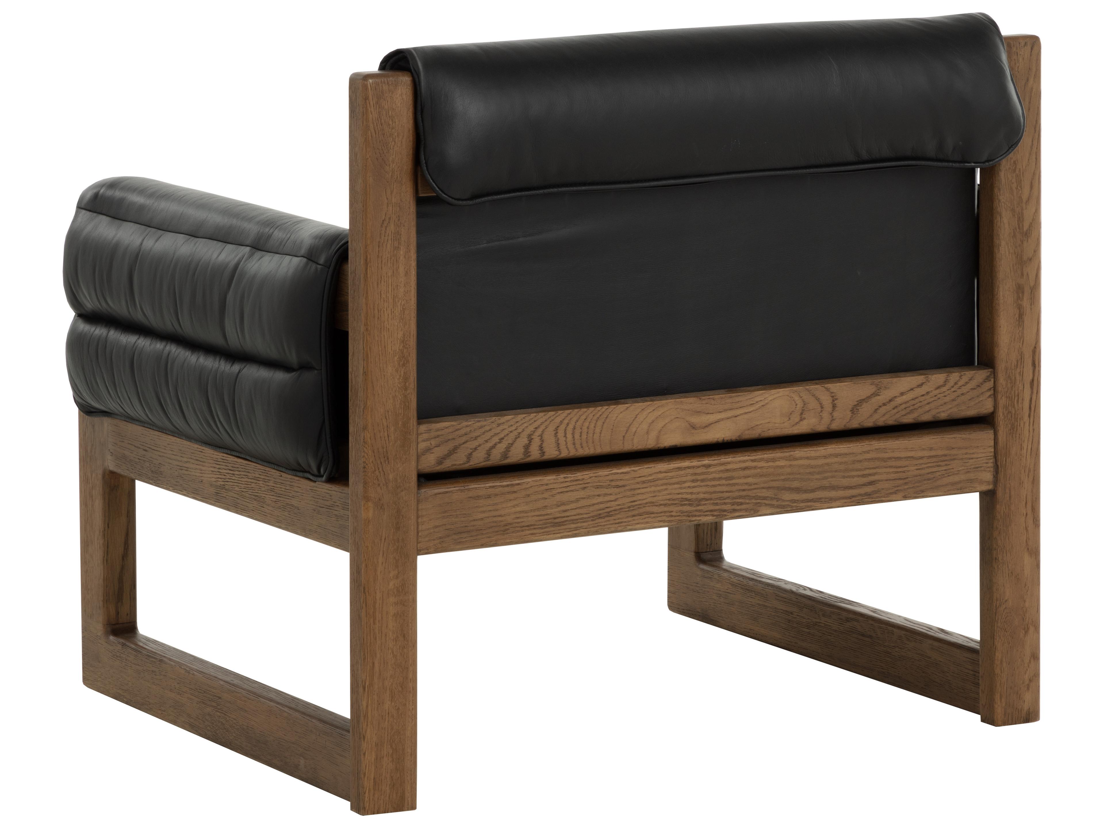 Sunpan Ferguson Black Leather Accent Chair