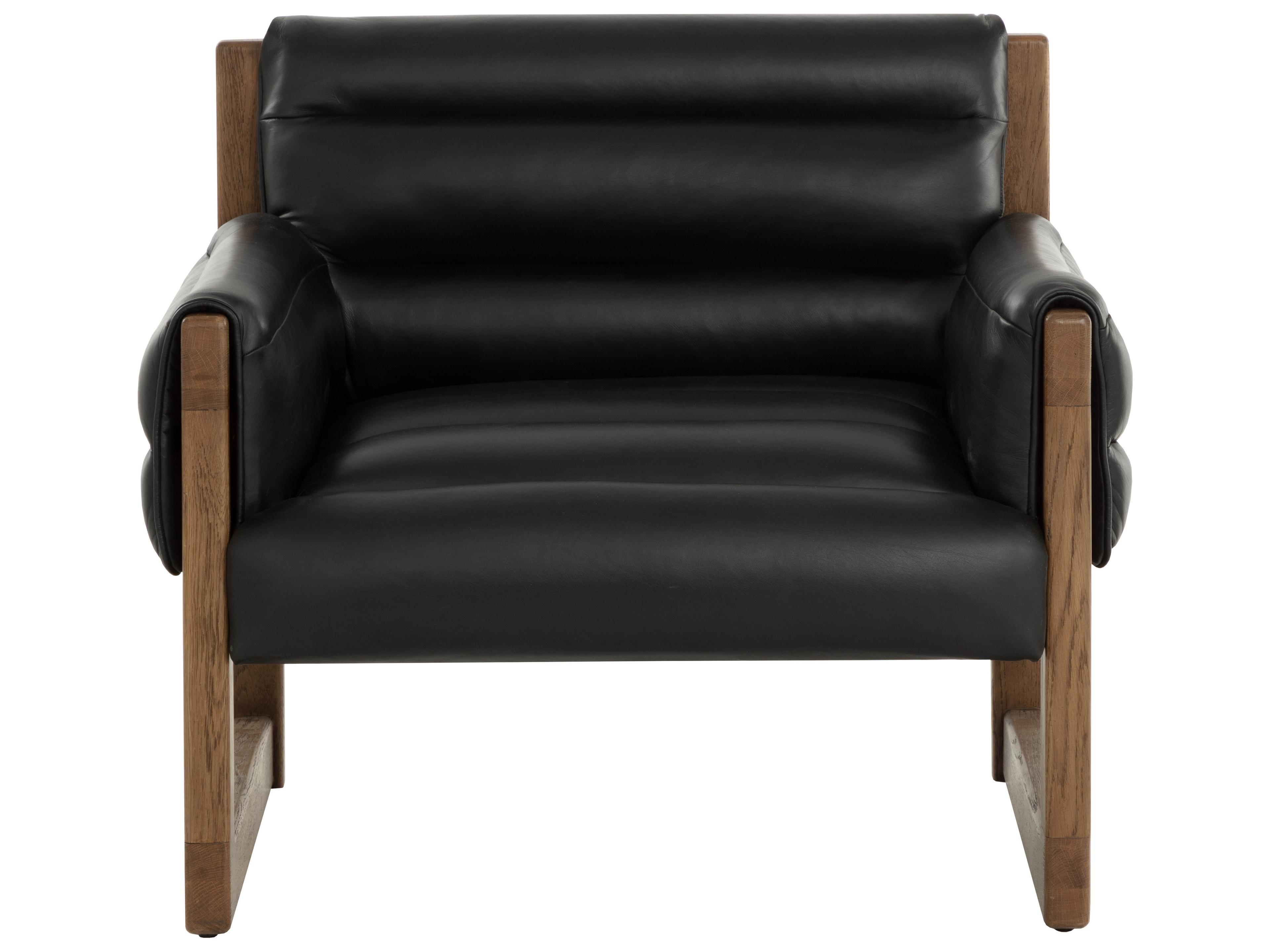 Sunpan Ferguson Black Leather Accent Chair