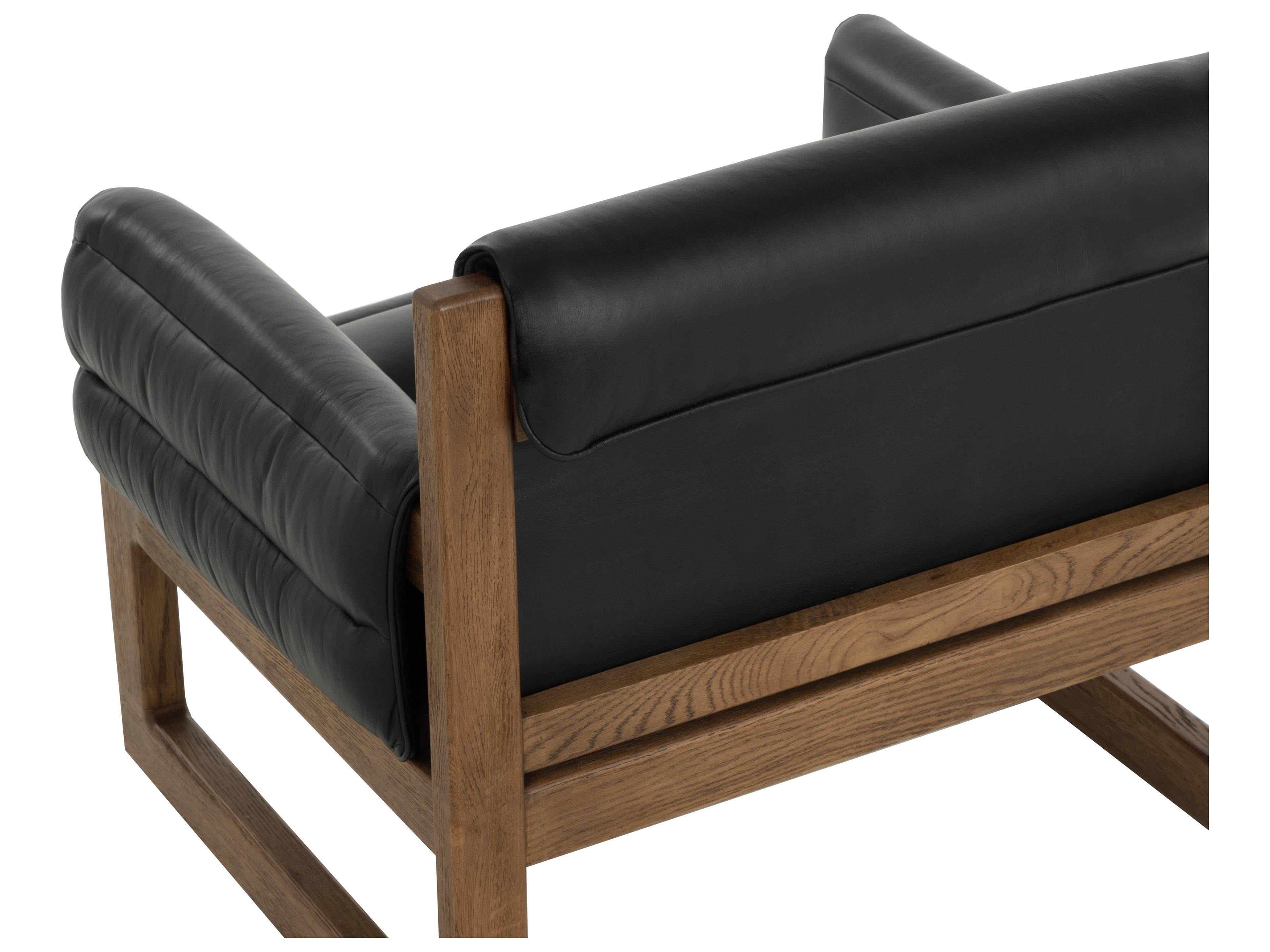 Sunpan Ferguson Black Leather Accent Chair