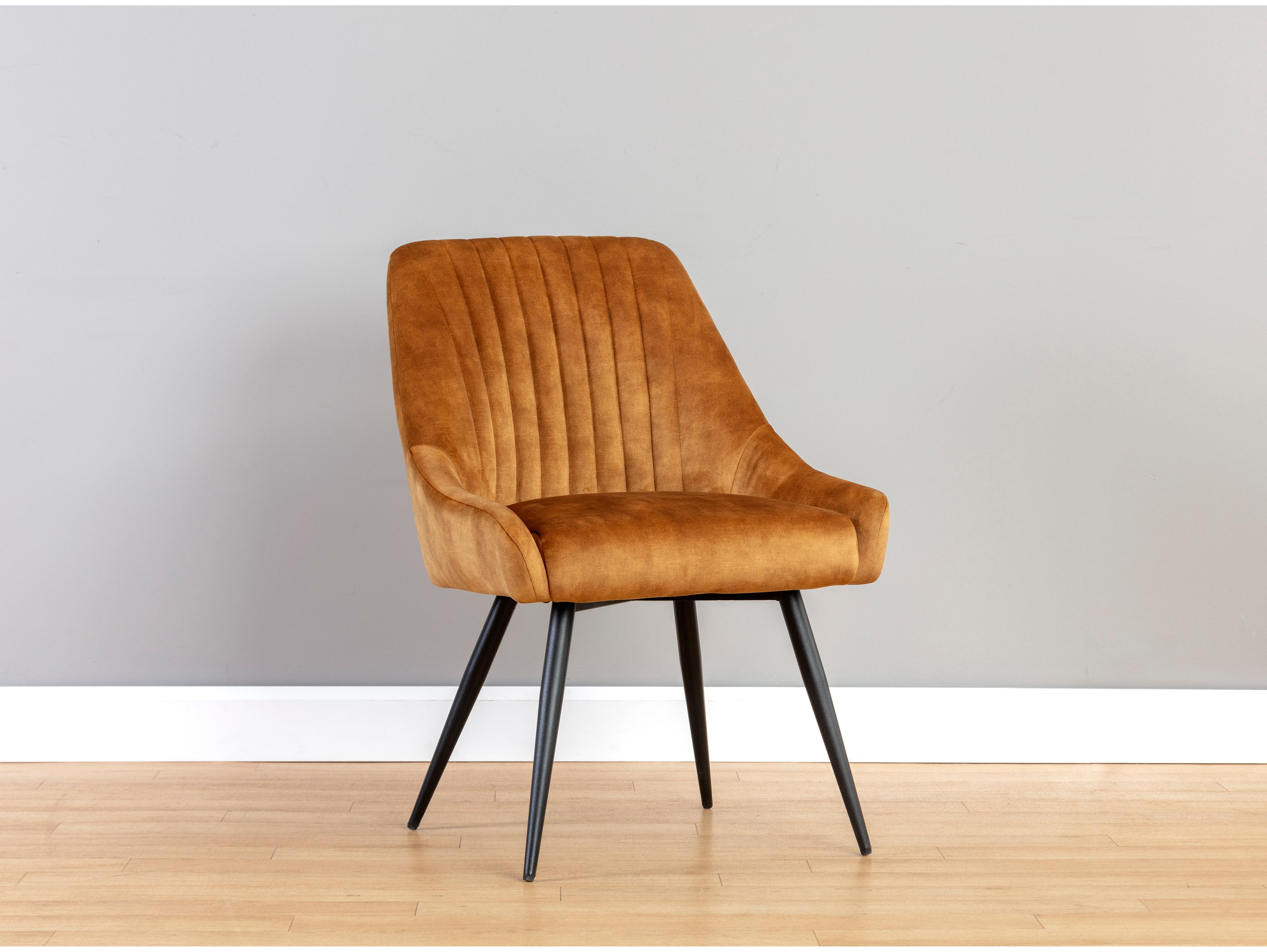 Sunpan Chardon Gold Upholstered Armless Dining Chair