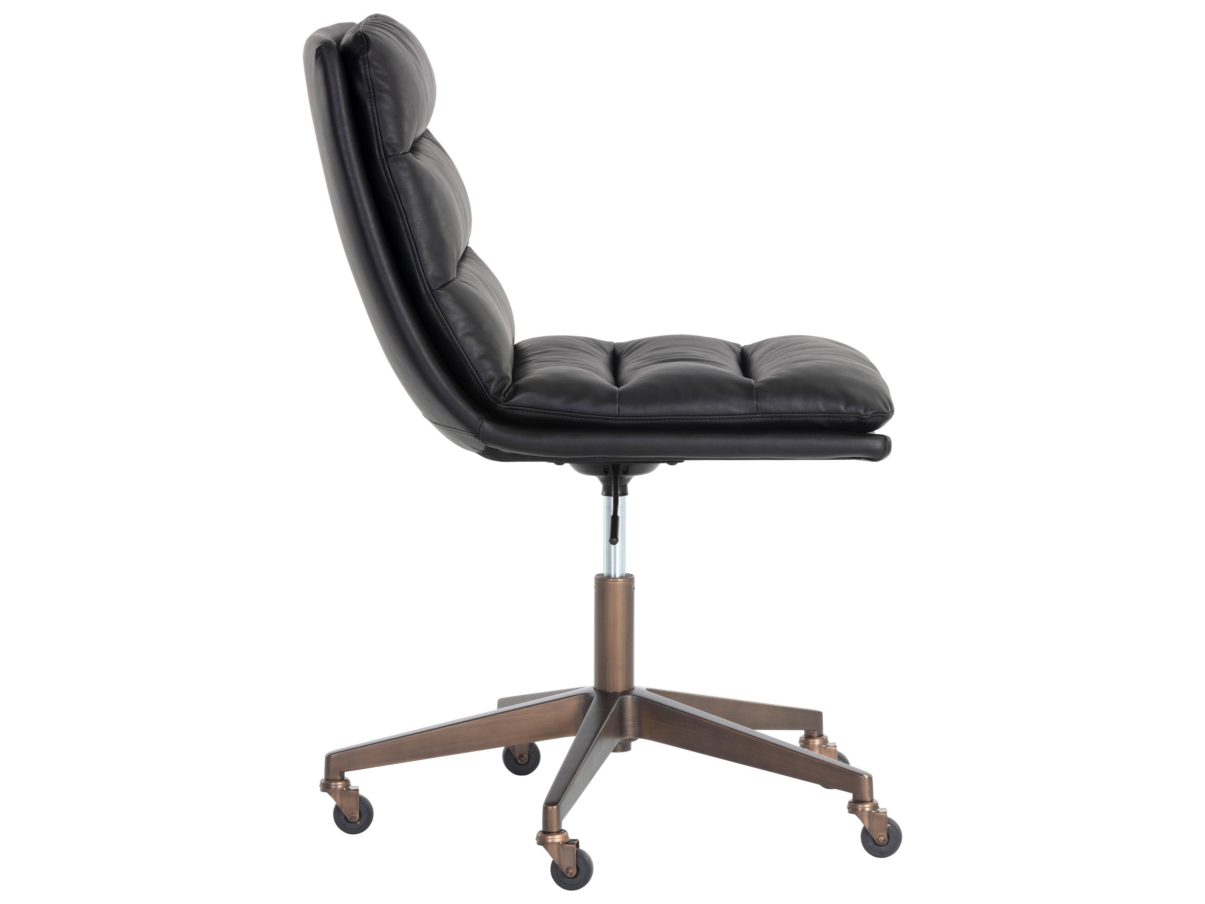 Sunpan Stinson Black Faux Leather Adjustable Swivel Computer Office Chair