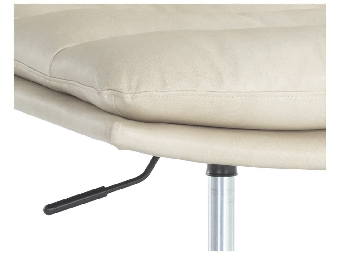 Sunpan Stinson White Faux Leather Adjustable Swivel Computer Office Chair