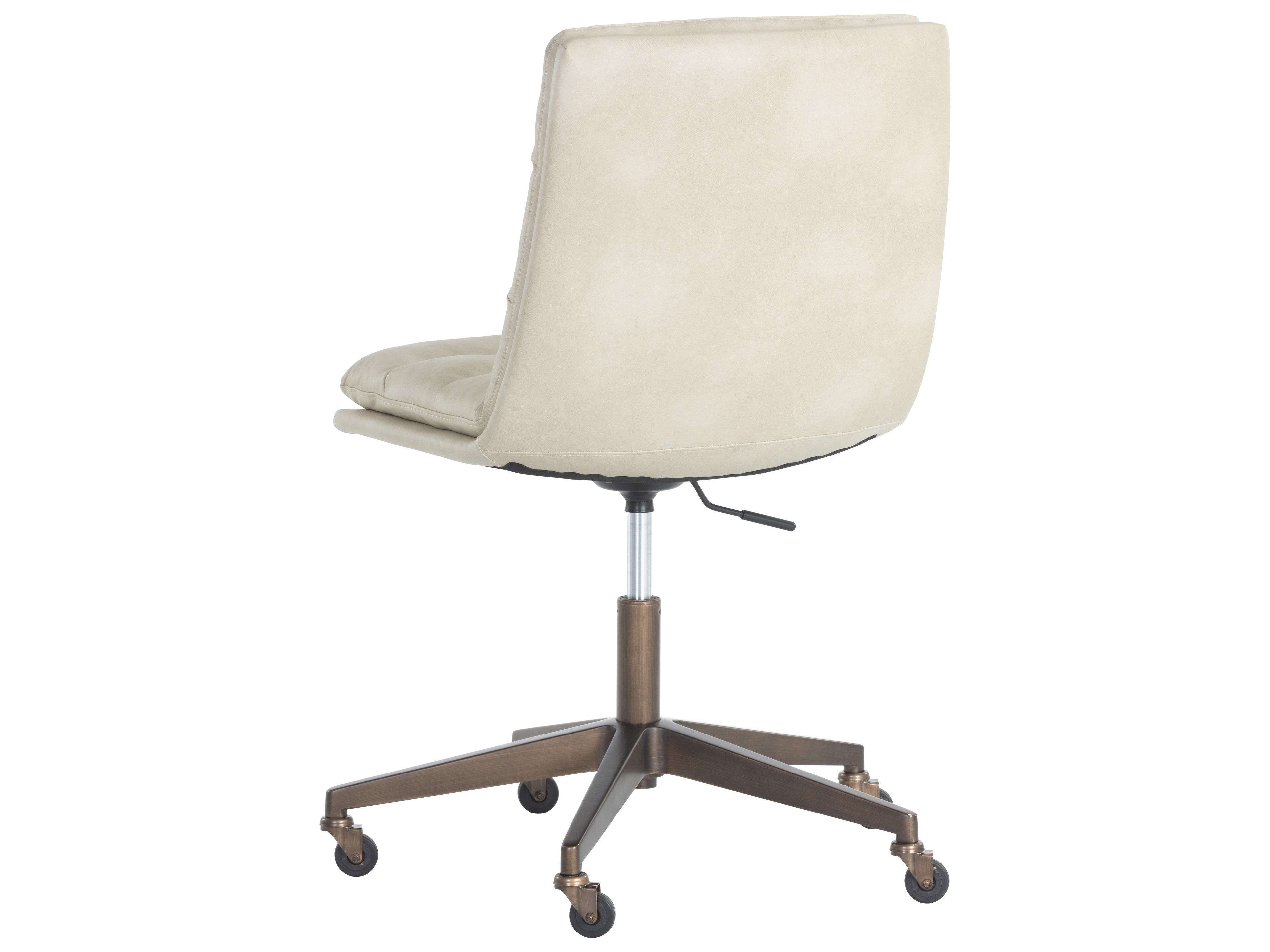 Sunpan Stinson White Faux Leather Adjustable Swivel Computer Office Chair