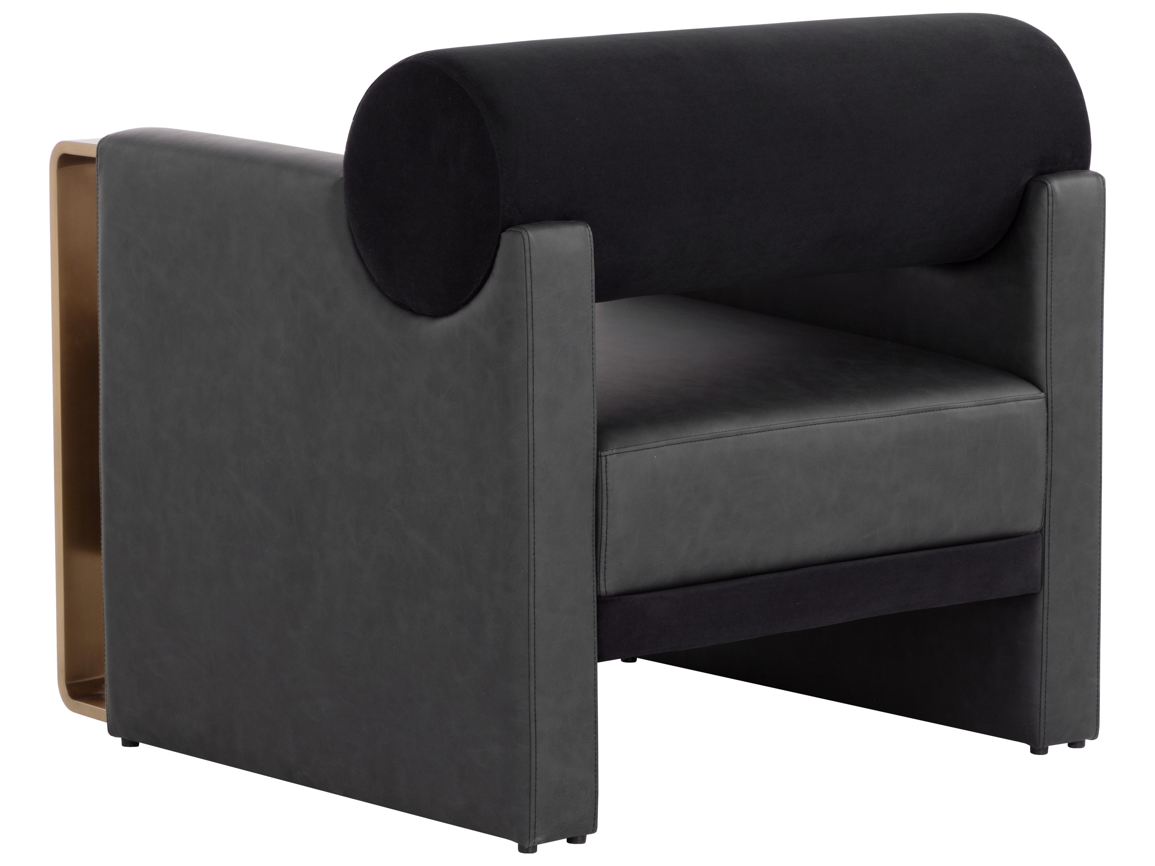 Sunpan Edgar Black Faux Leather Accent Chair