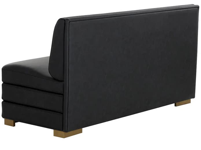 Sunpan Radcliff Black Faux Leather Armless Dining Chair