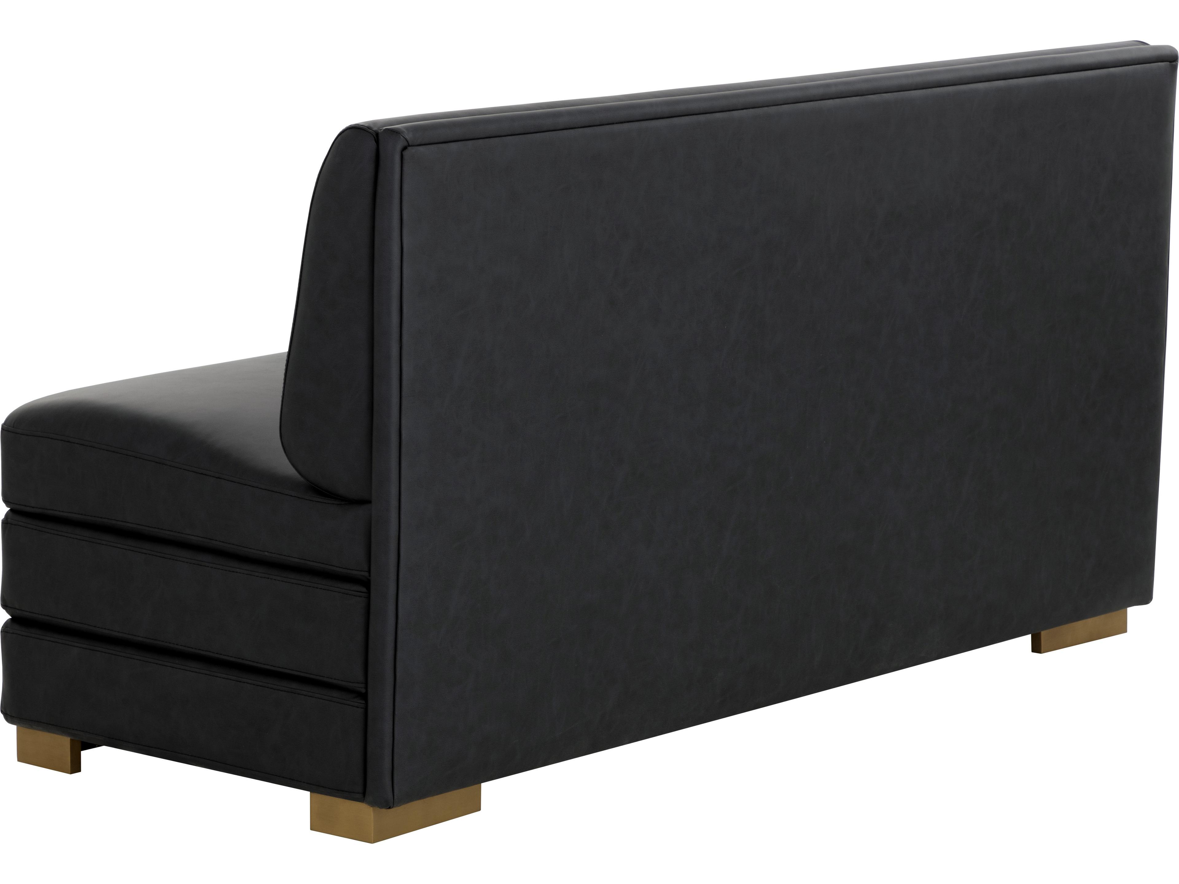 Sunpan Radcliff Black Faux Leather Armless Dining Chair