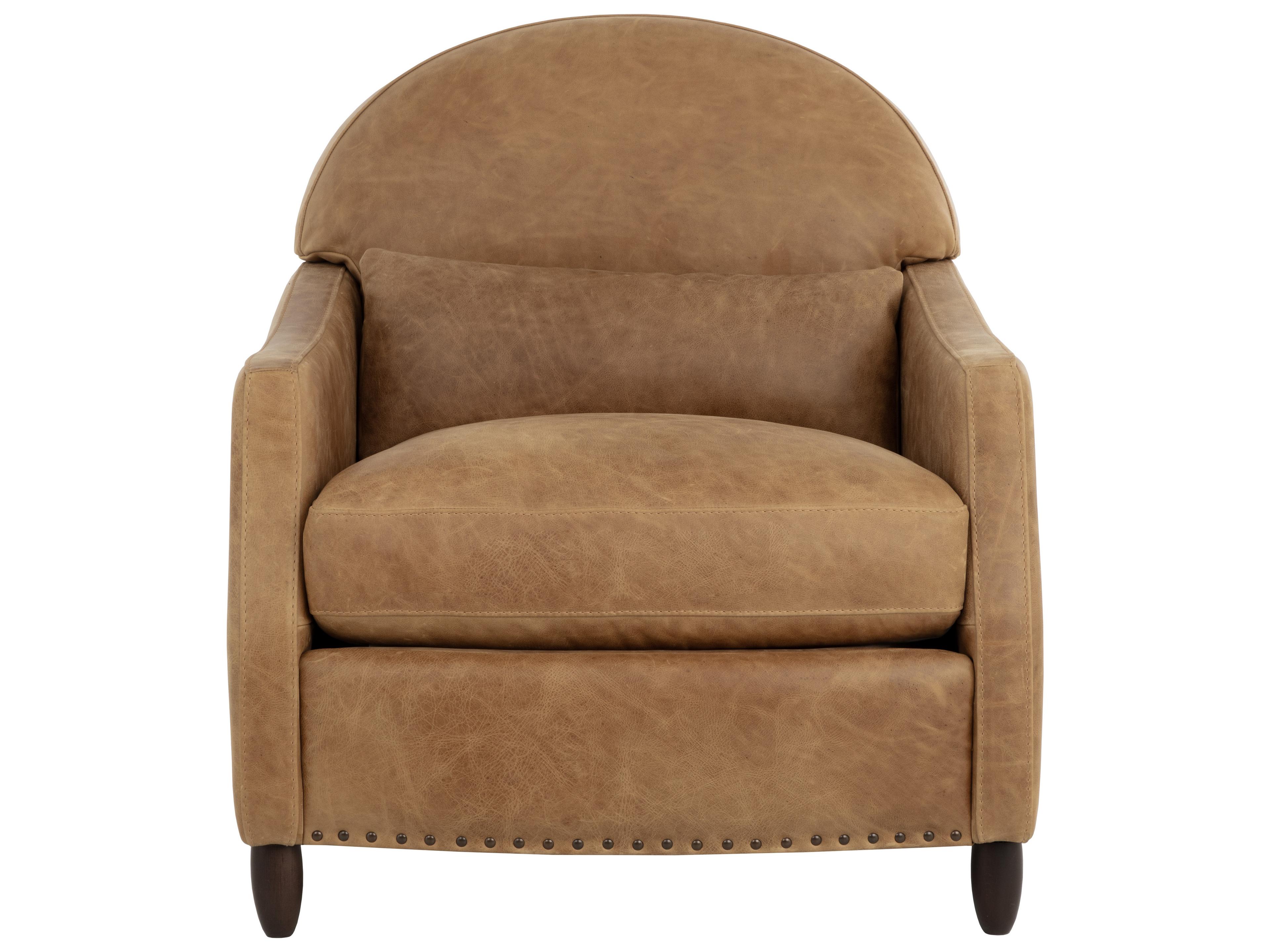 Sunpan Cynthia Brown Leather Accent Chair