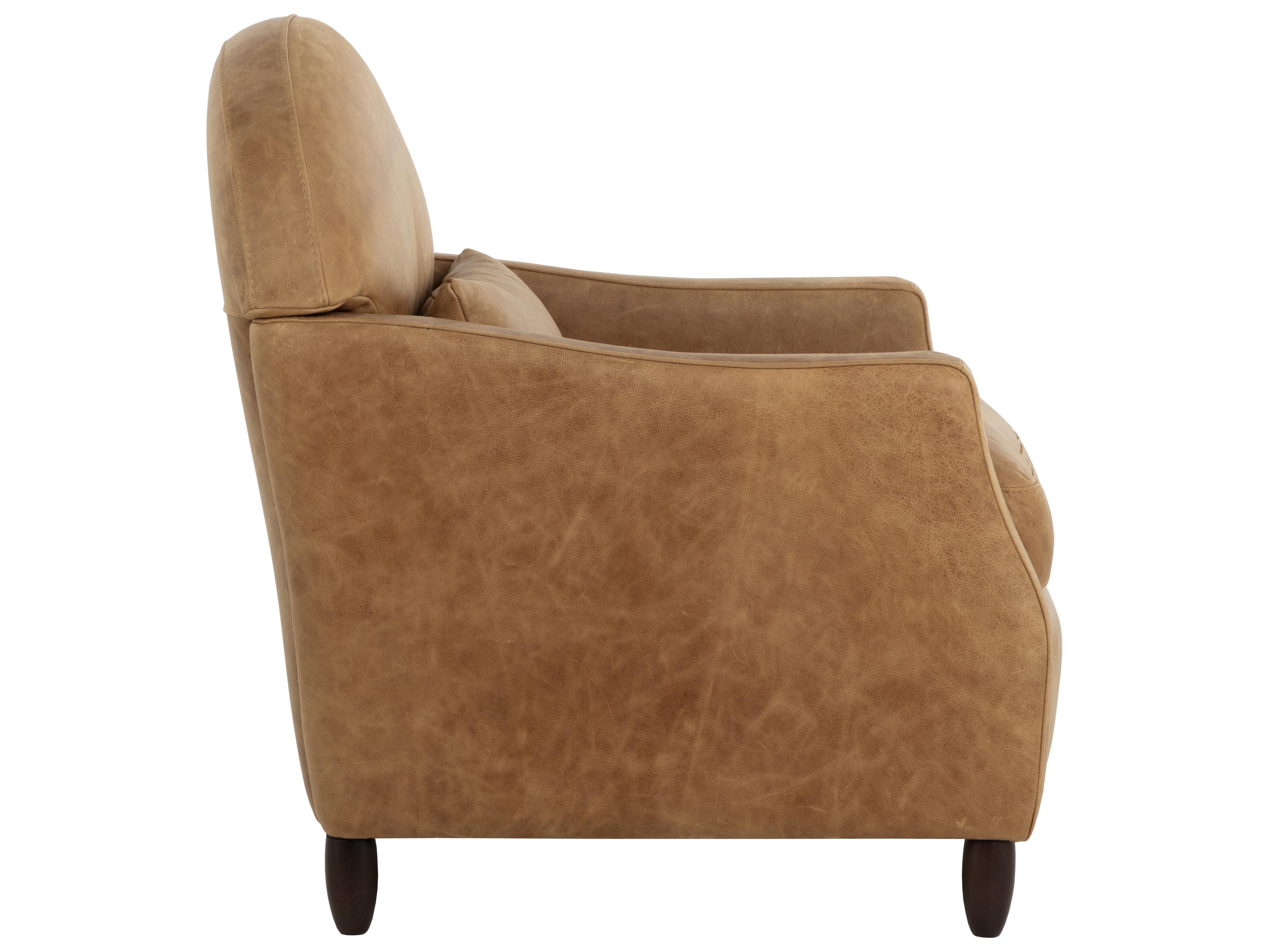 Sunpan Cynthia Brown Leather Accent Chair