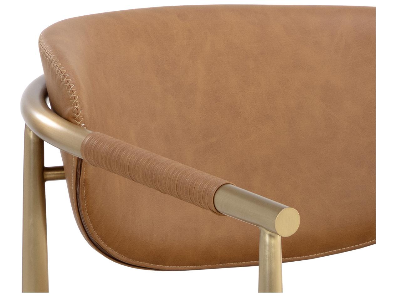 Sunpan Heloise Brown Leather Accent Chair