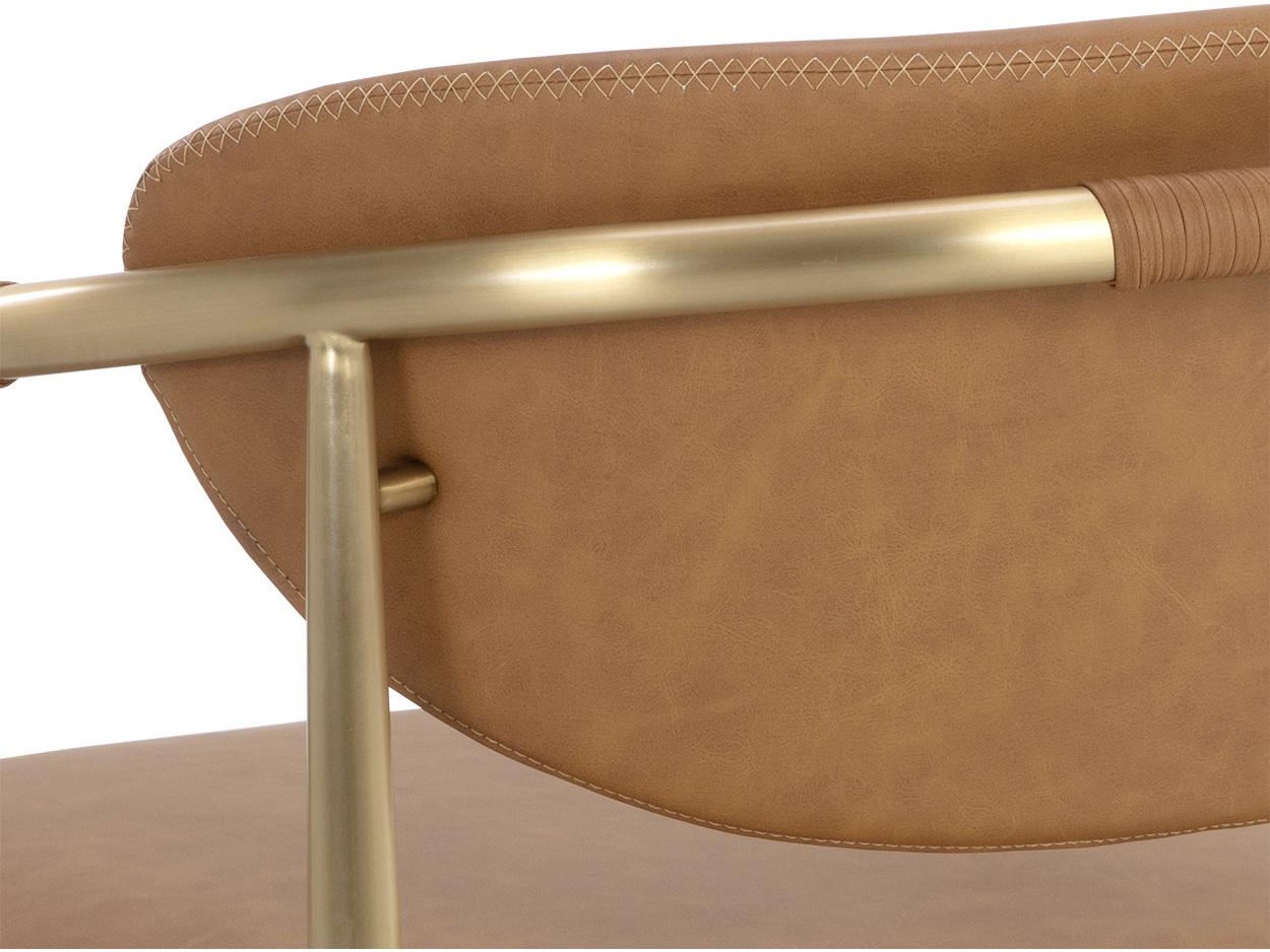 Sunpan Heloise Brown Leather Accent Chair