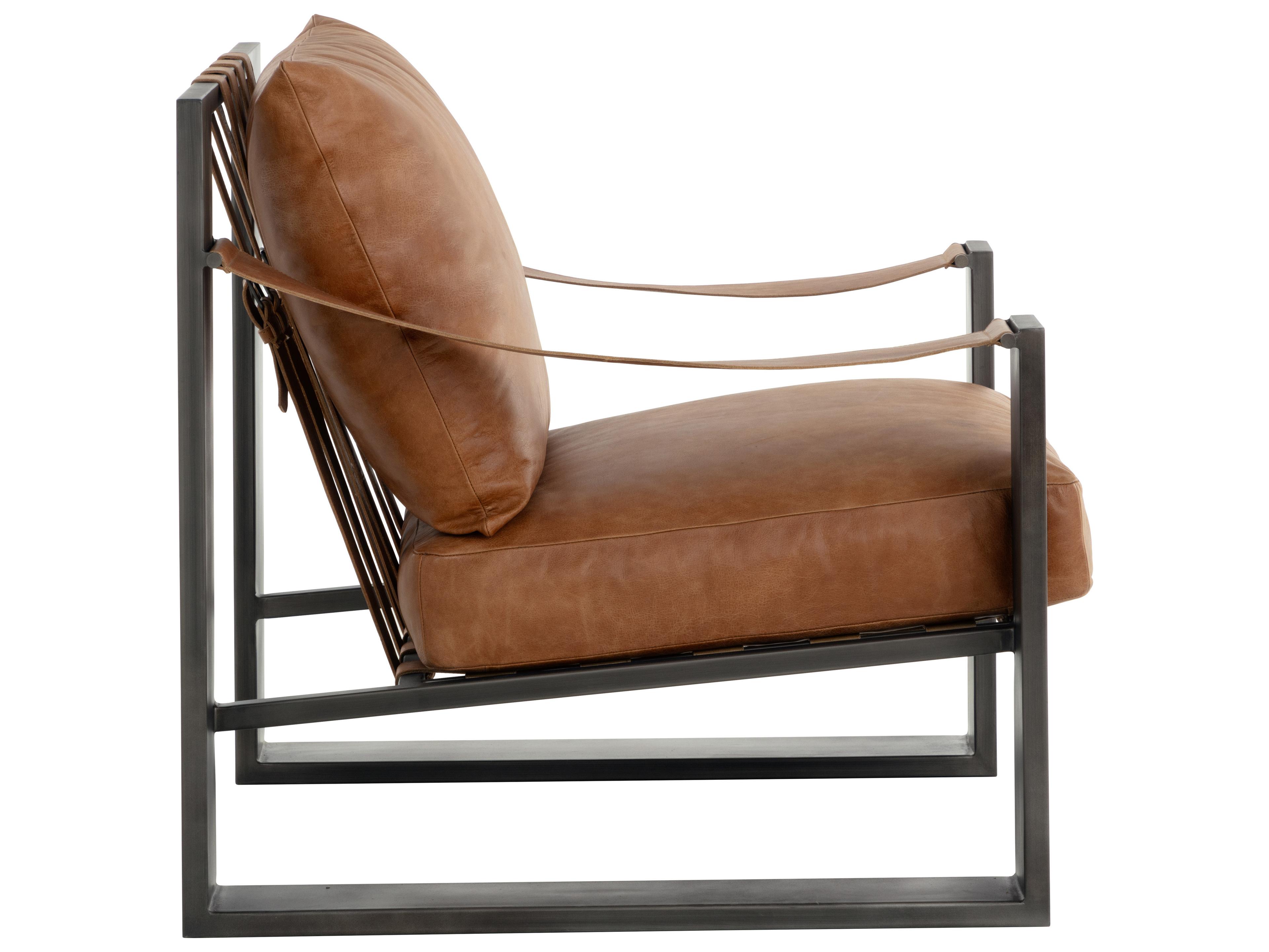 Sunpan Berke Brown Leather Accent Chair