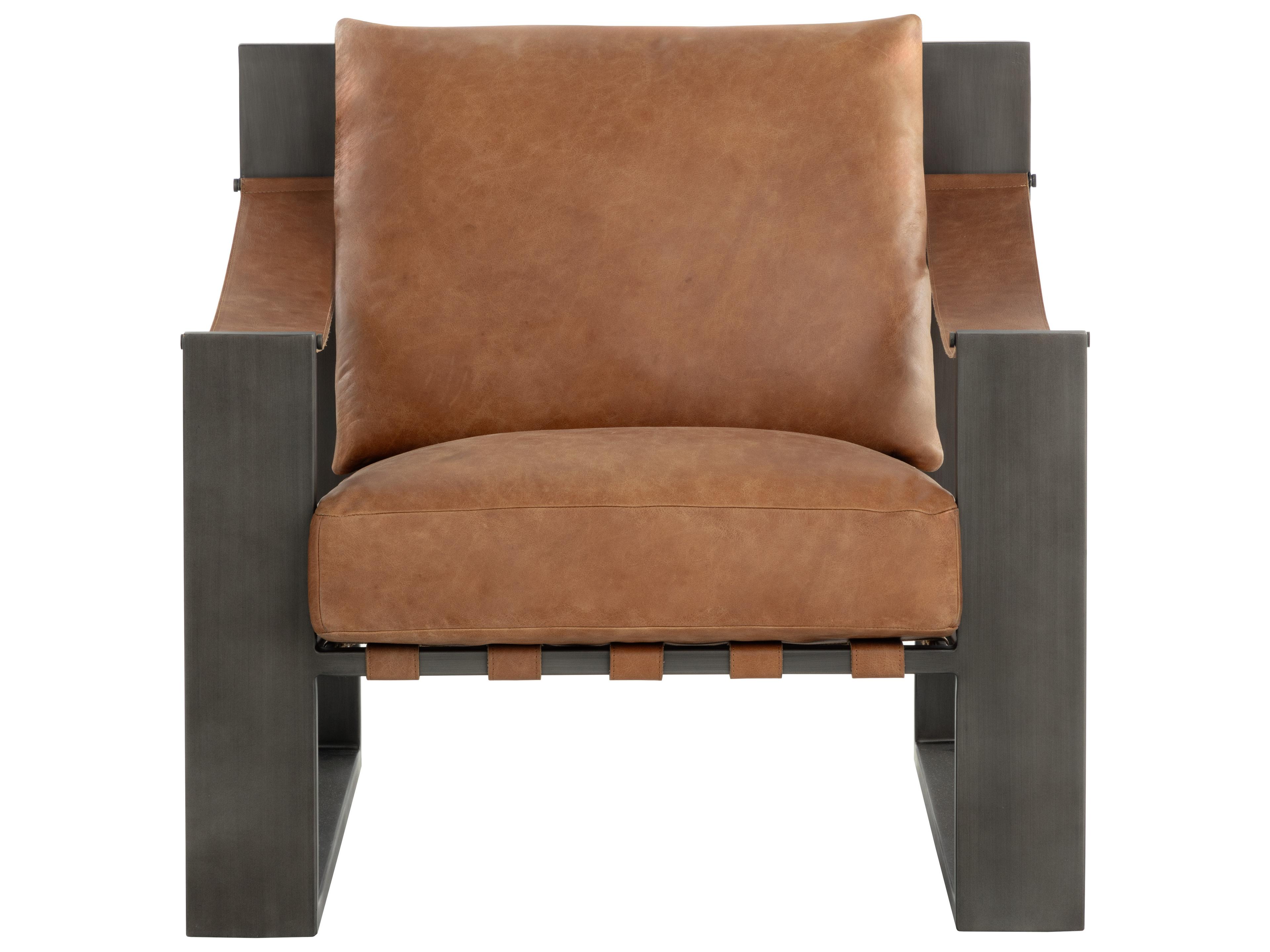 Sunpan Berke Brown Leather Accent Chair