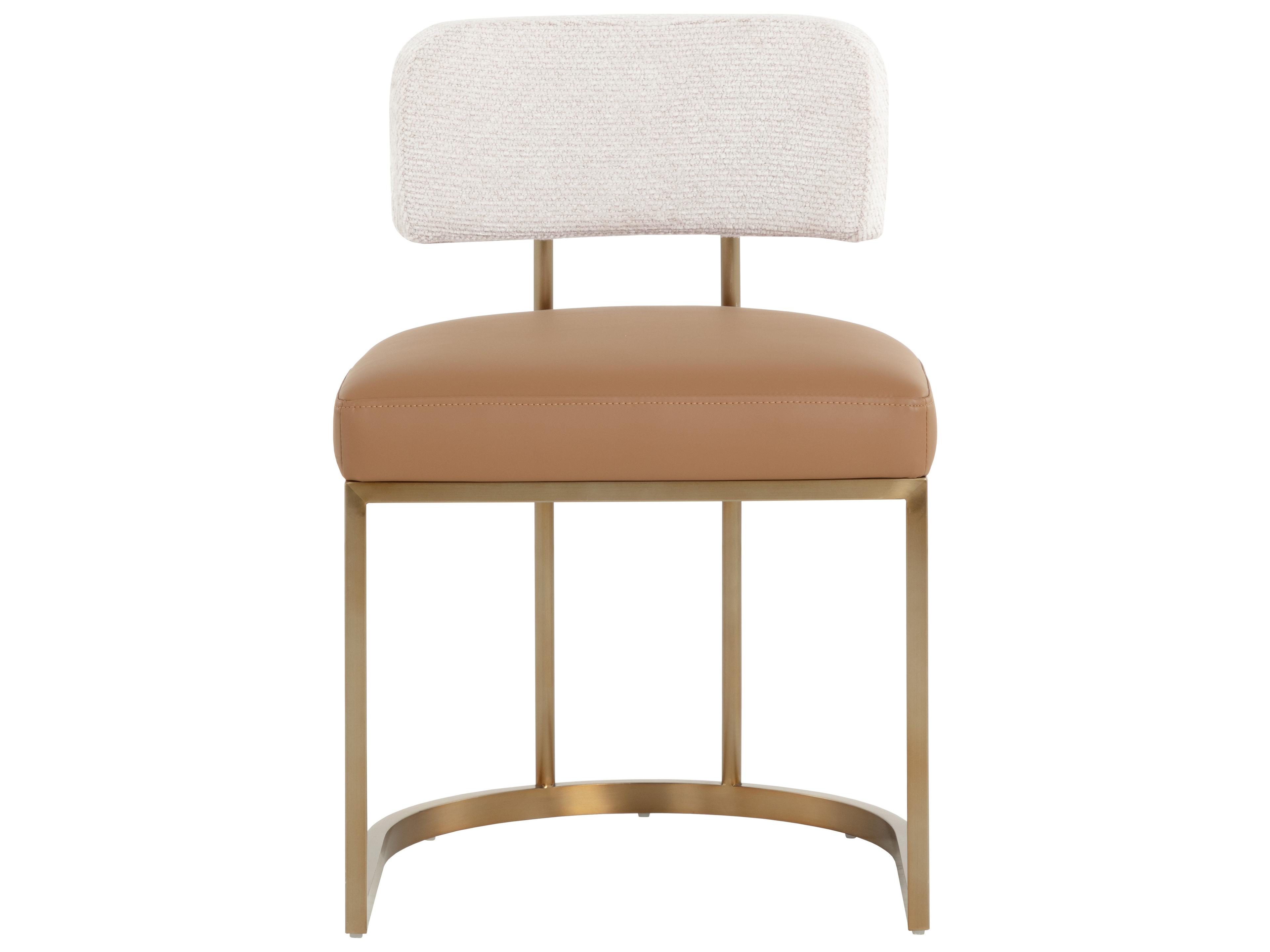 Sunpan Larissa Brown Upholstered Armless Dining Chair