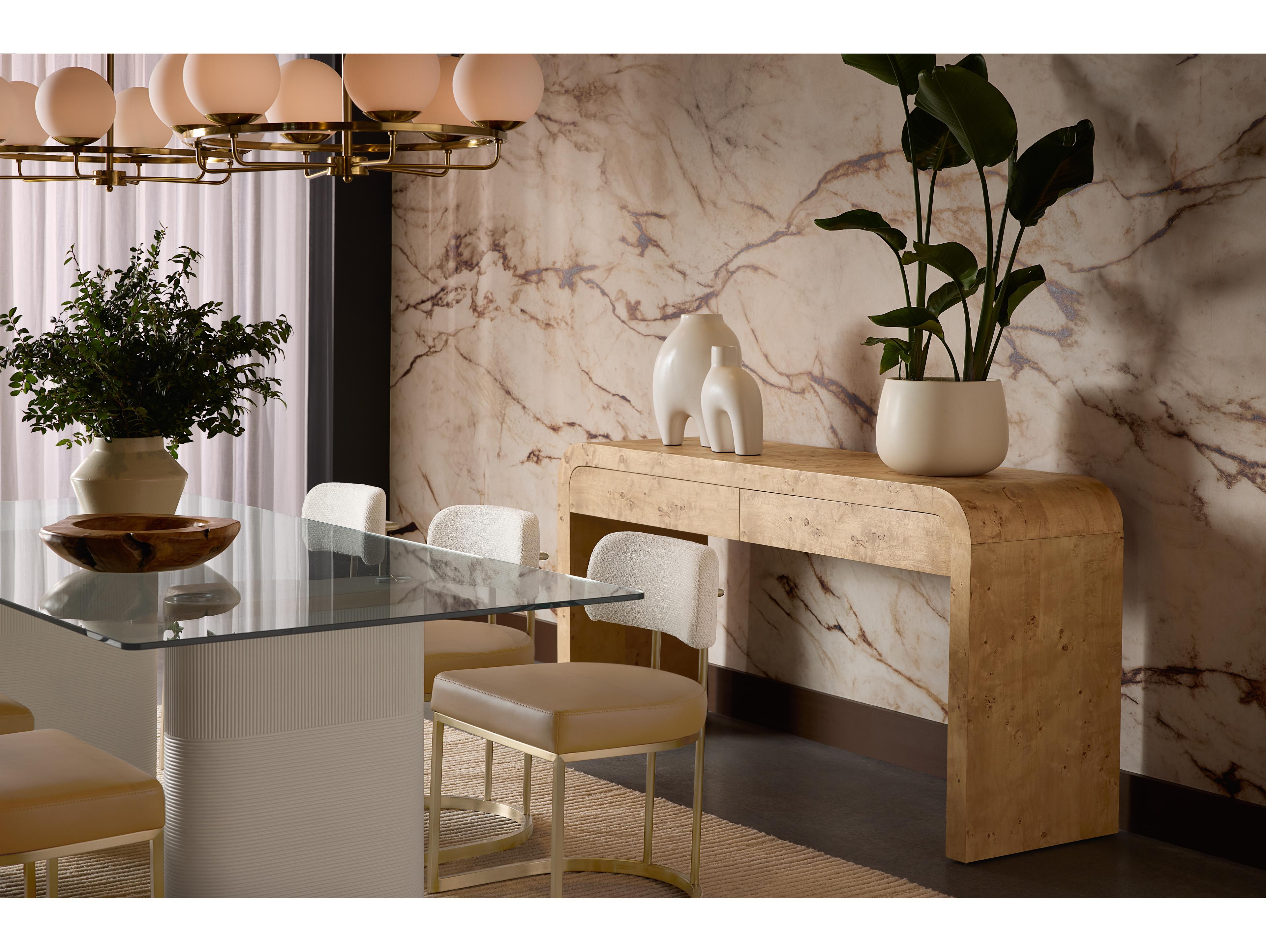 Sunpan Larissa Brown Upholstered Armless Dining Chair