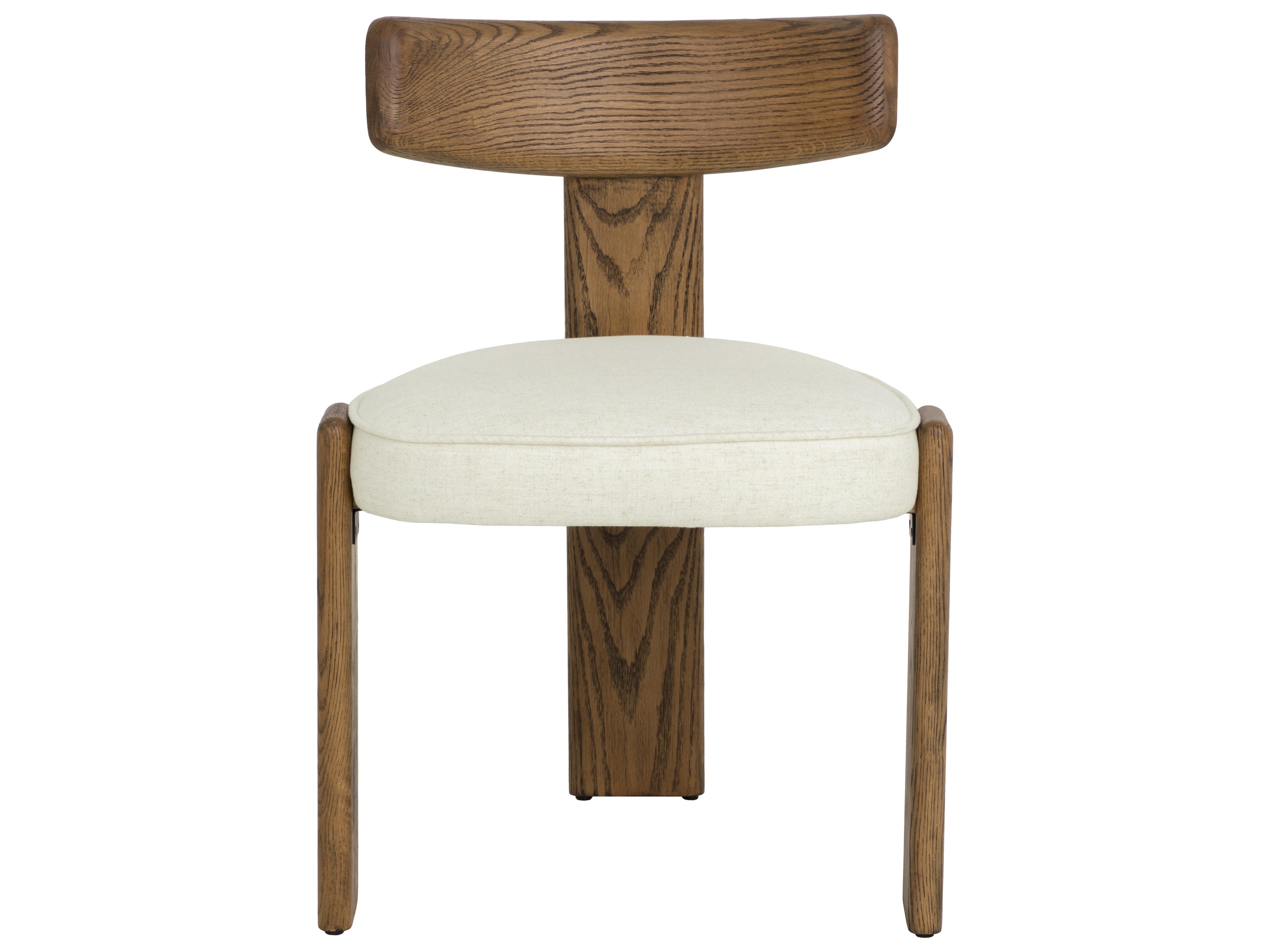 Sunpan Horton Dining Chair in Warm Brown in Geralt Linen