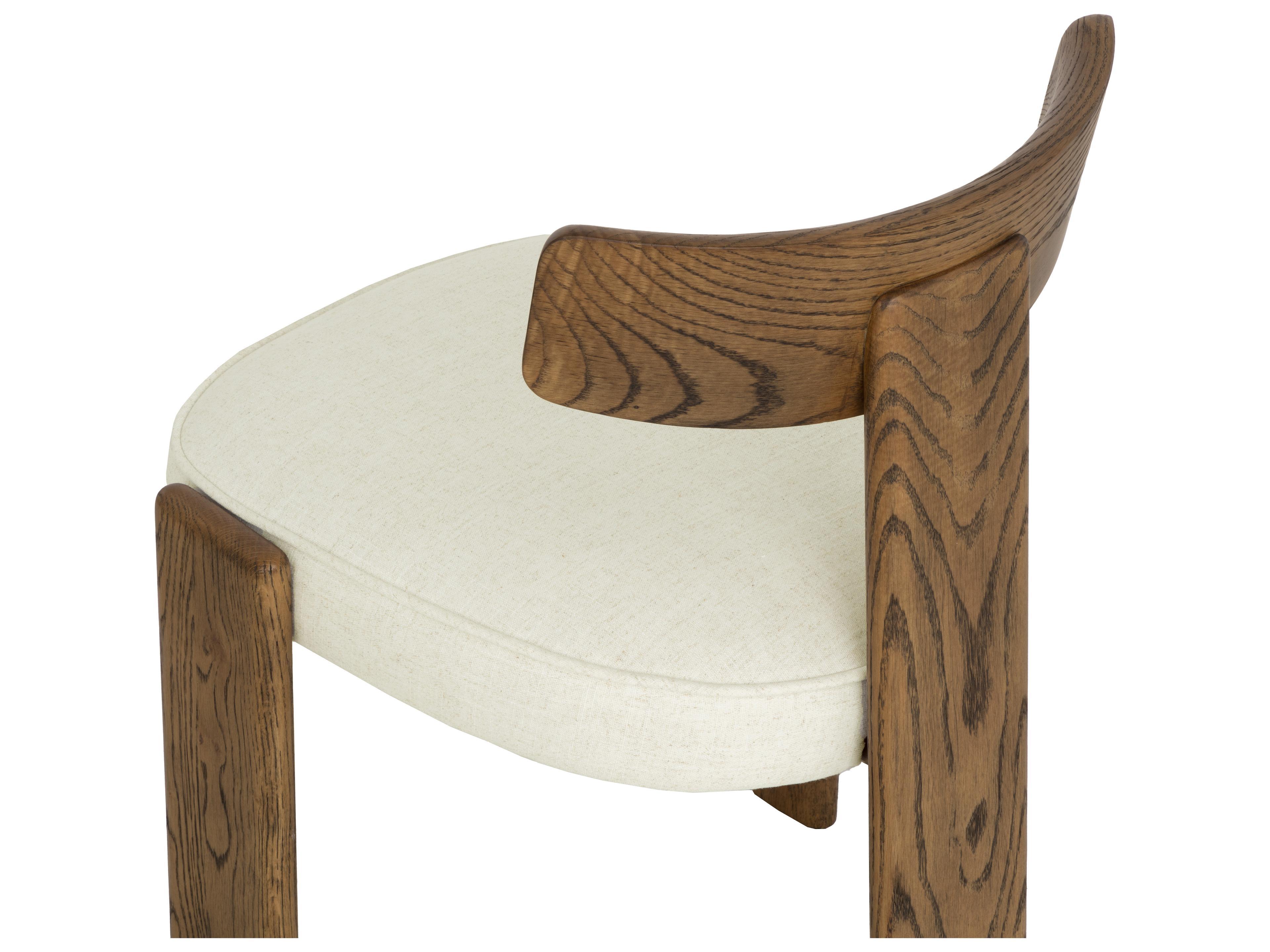 Sunpan Horton Dining Chair in Warm Brown in Geralt Linen