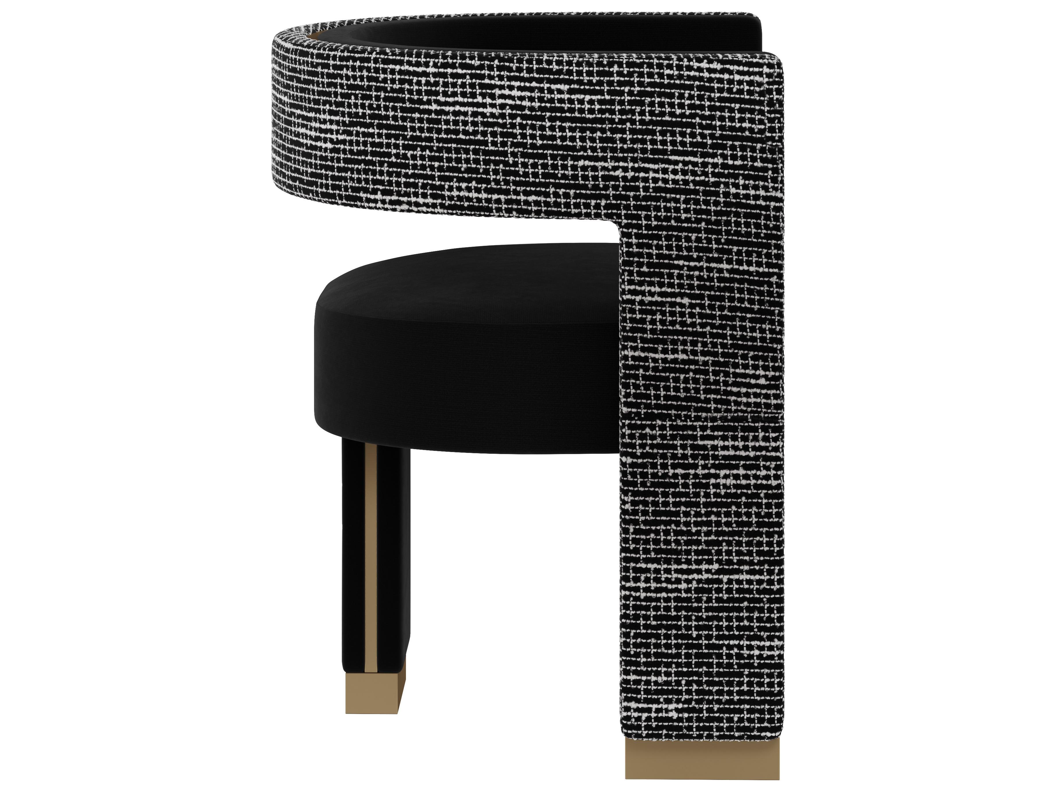 Sunpan Adamina Black Upholstered Arm Dining Chair