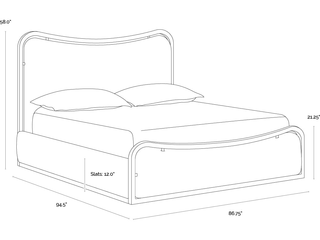 Sunpan Junia Bed in King in Hailey Moon
