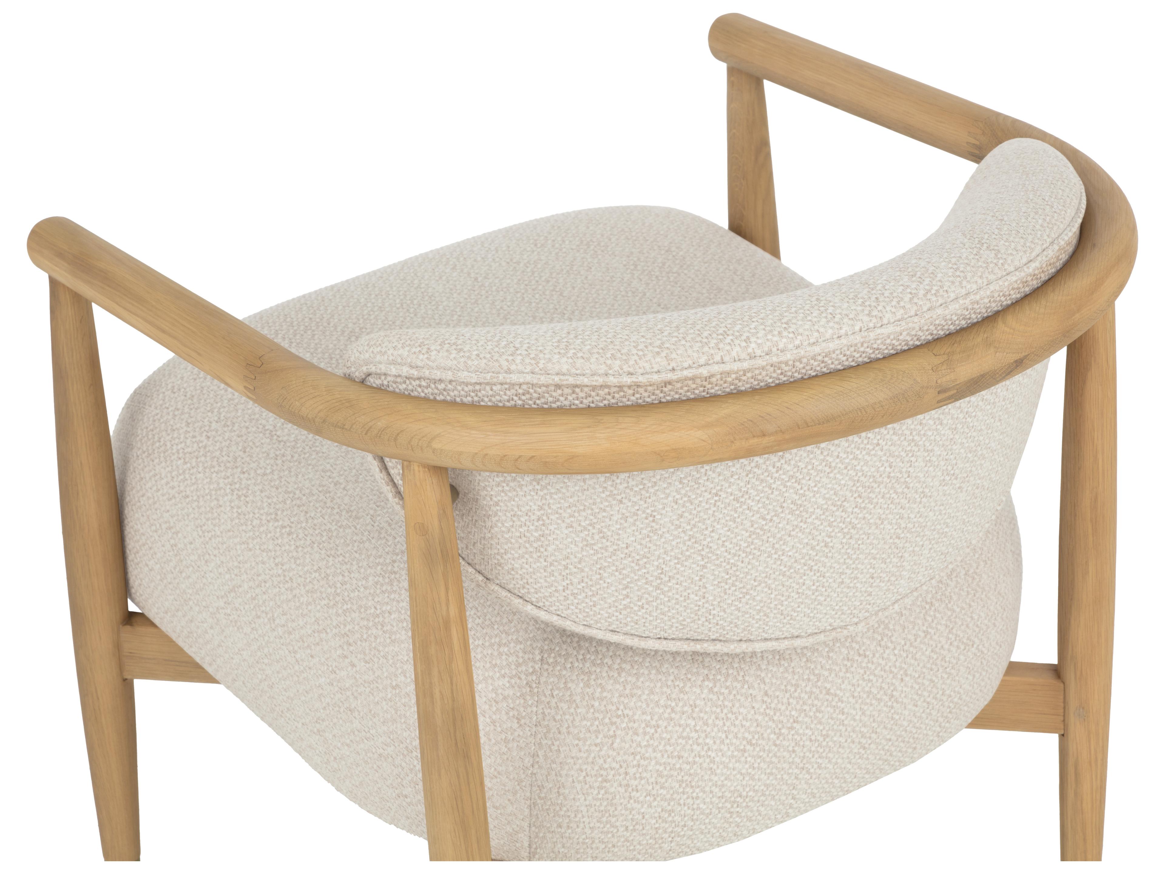 Sunpan Sigrid Lounge Chair in Light Oak in Monument Oatmeal