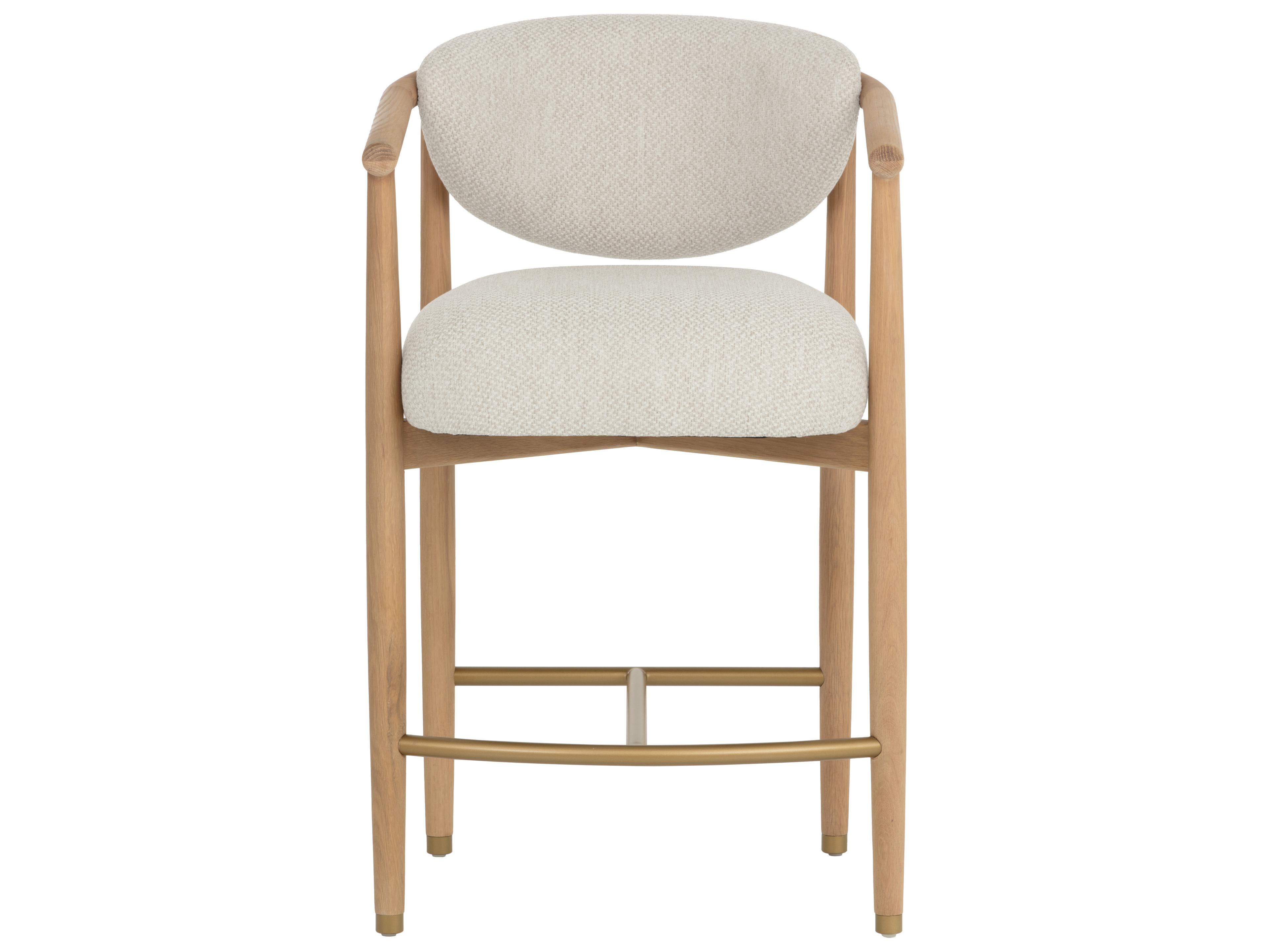 Sunpan Sigrid Counter Stool in Light Oak in Monument Oatmeal