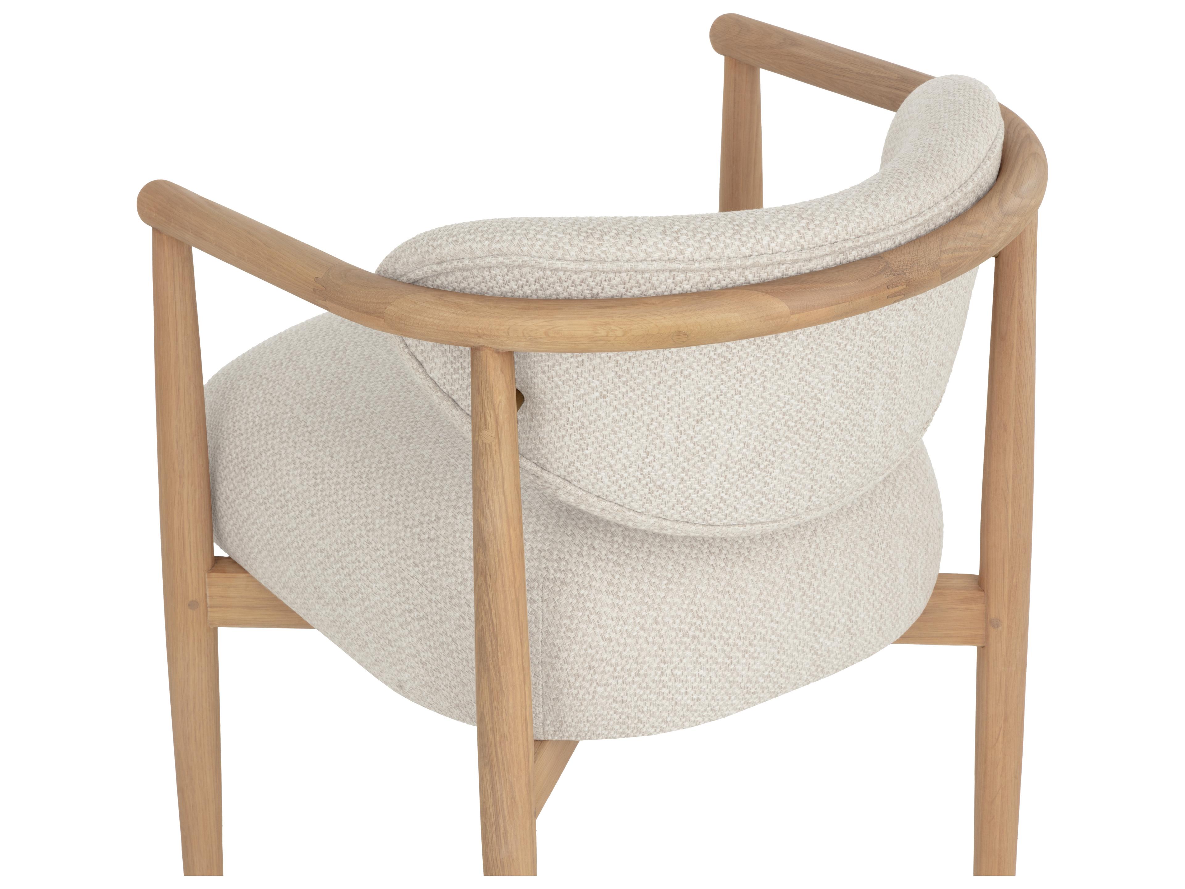 Sunpan Sigrid Dining Armchair in Light Oak in Monument Oatmeal