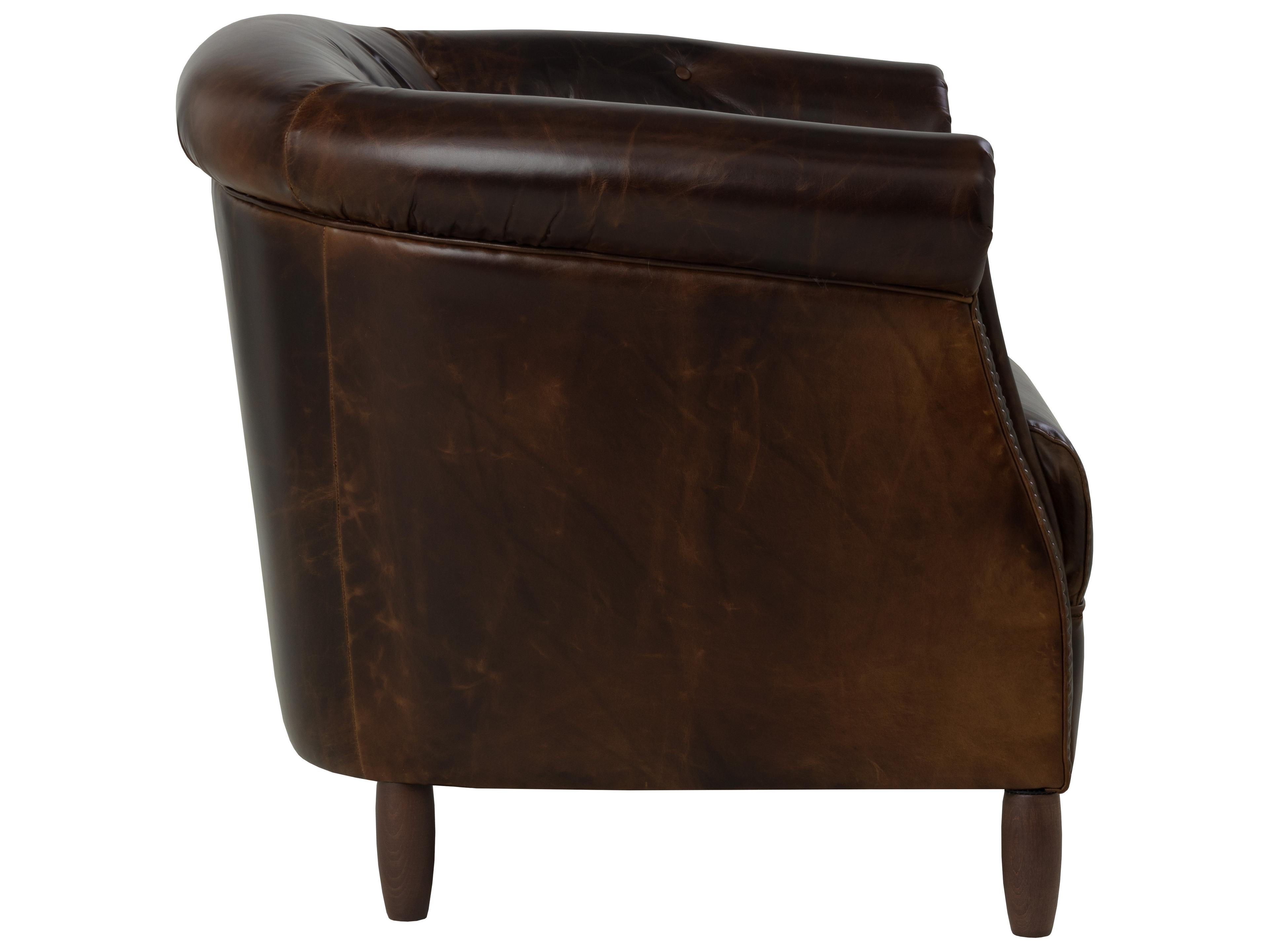 Sunpan Marjorie Brown Leather Club Chair