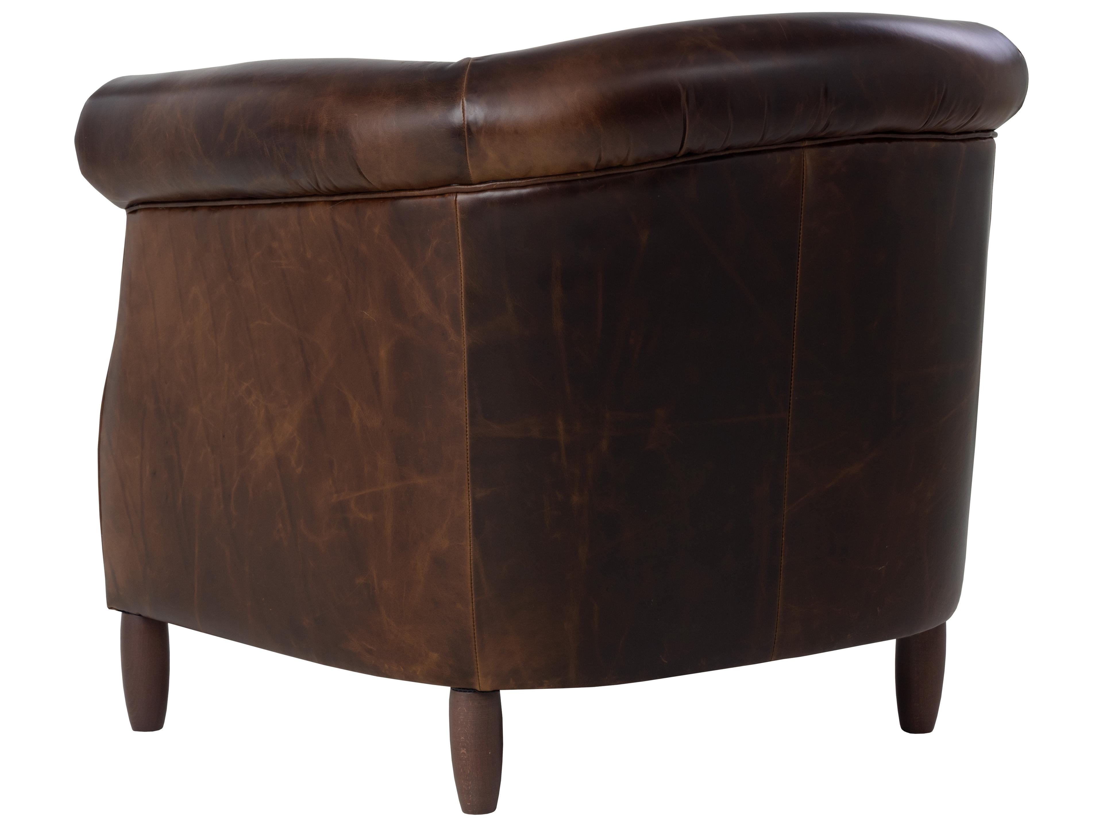 Sunpan Marjorie Brown Leather Club Chair
