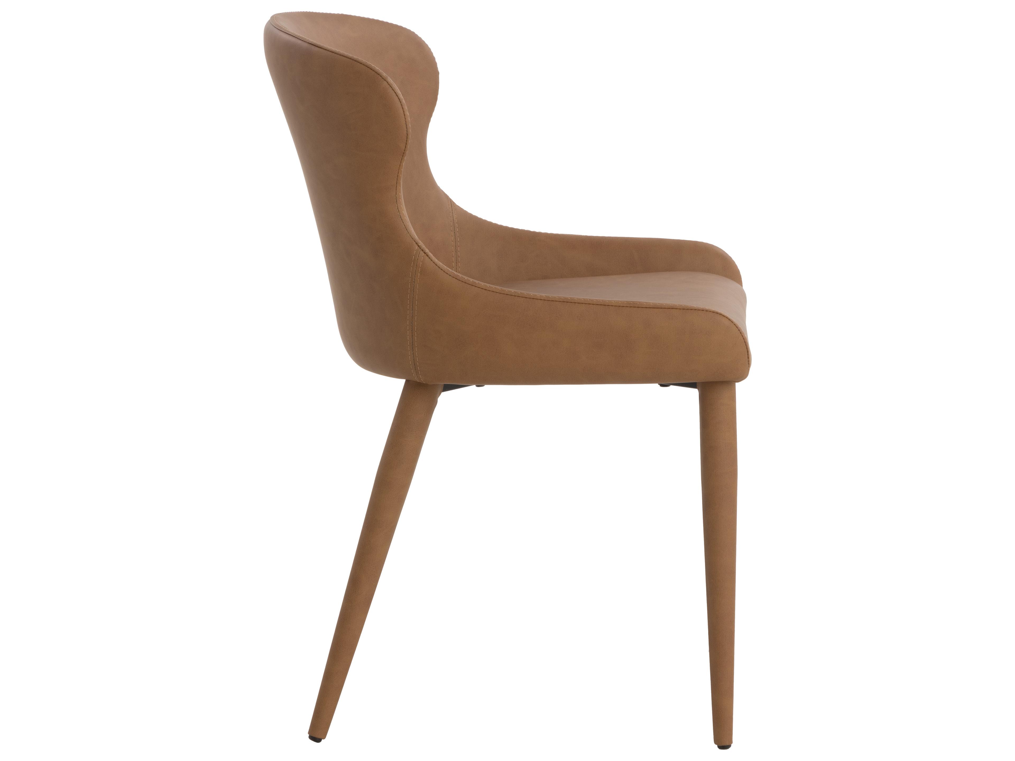 Sunpan Evora Brown Faux Leather Armless Dining Chair