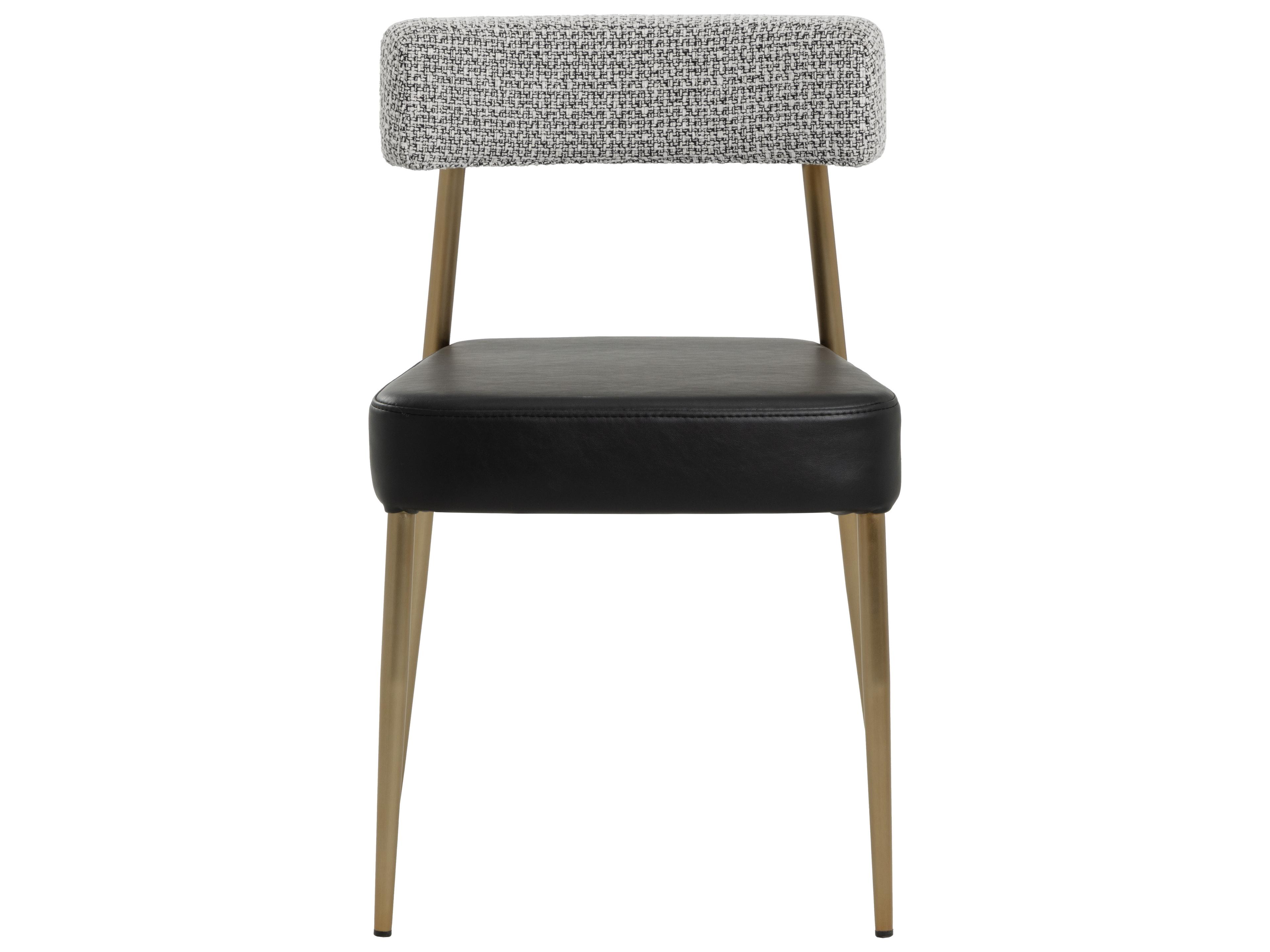 Sunpan Ashwin Stackable Dining Chair in Bravo Black / Helios Check Black