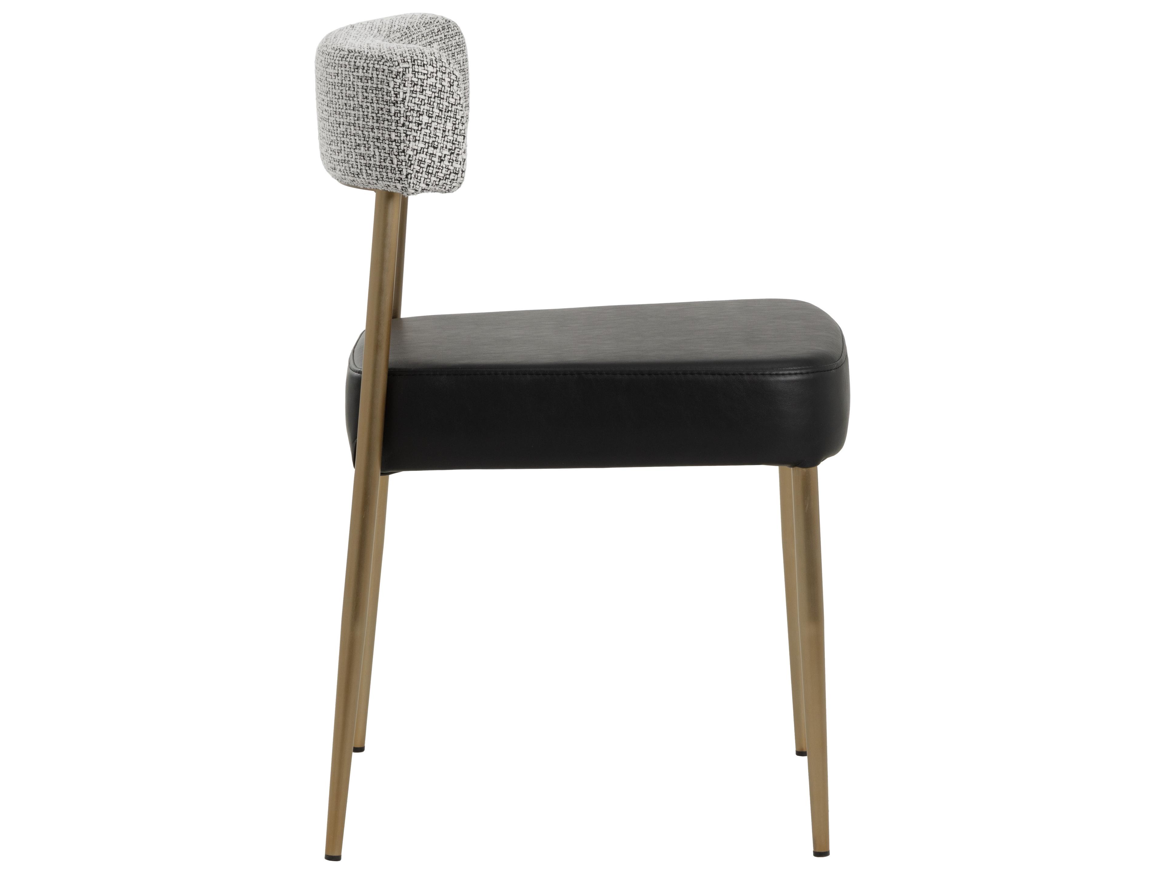 Sunpan Ashwin Stackable Dining Chair in Bravo Black / Helios Check Black