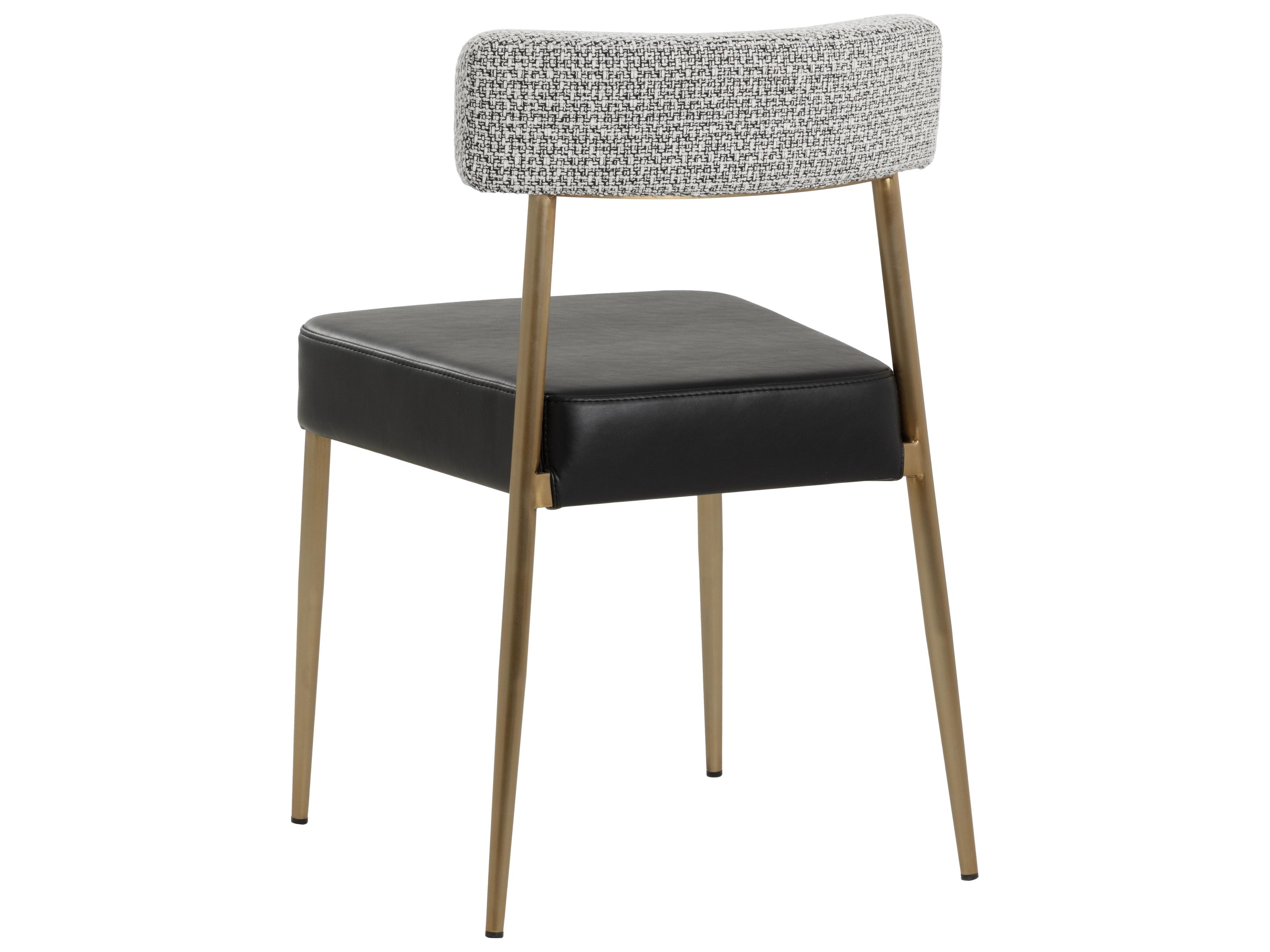 Sunpan Ashwin Stackable Dining Chair in Bravo Black / Helios Check Black