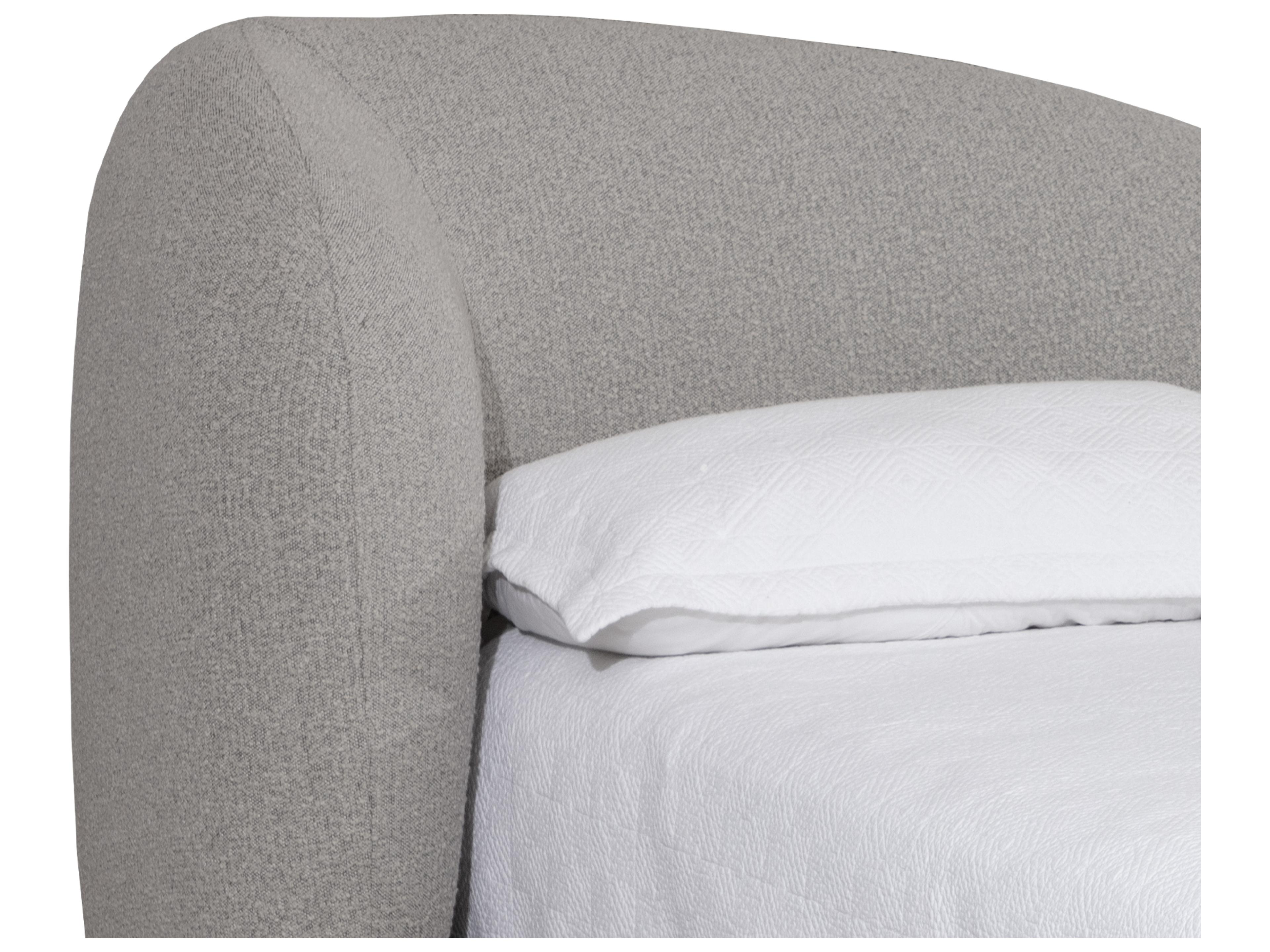 Sunpan Esme Brown Pine Wood Upholstered King Platform Bed