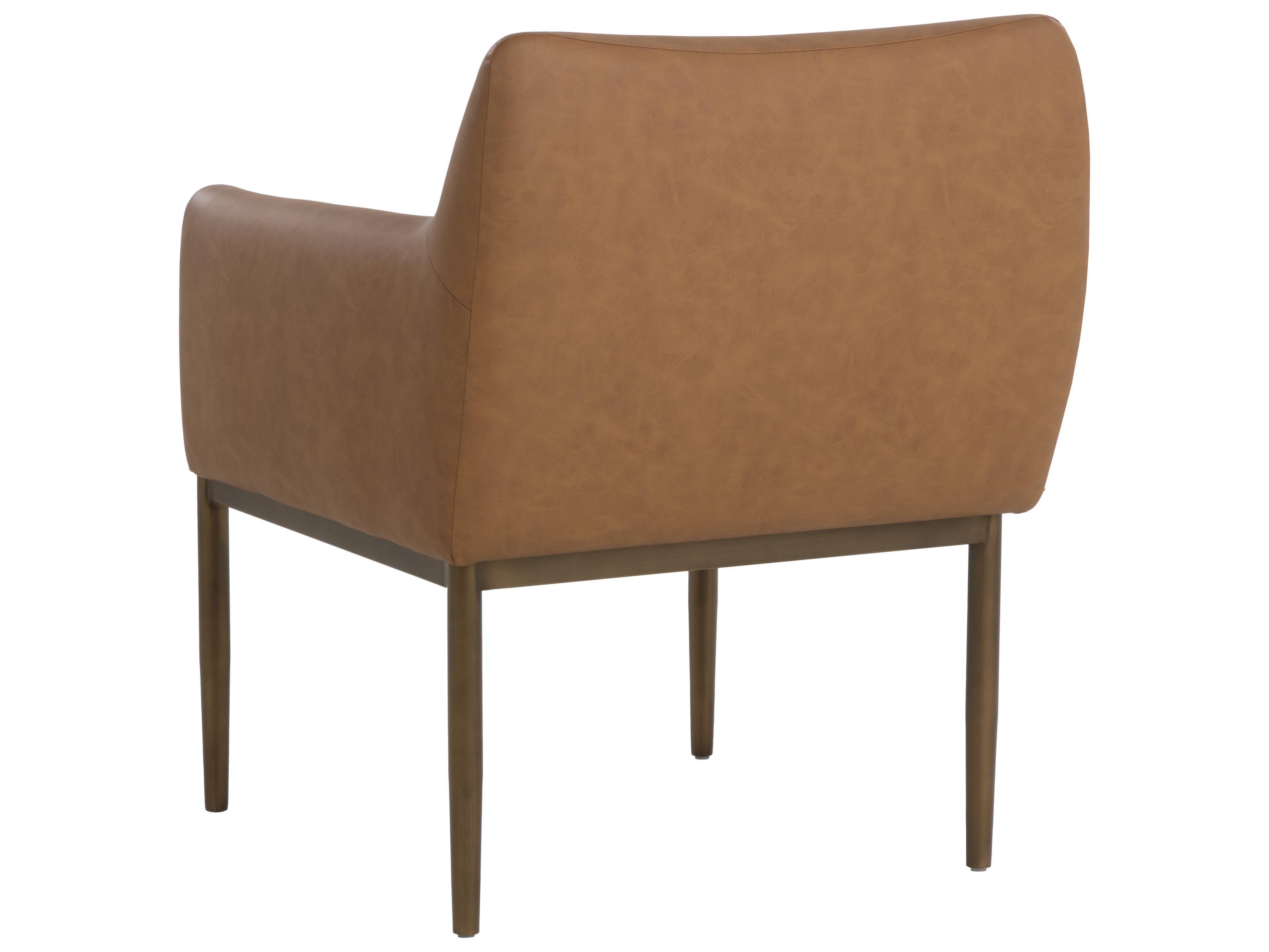 Sunpan Olea Brown Faux Leather Accent Chair