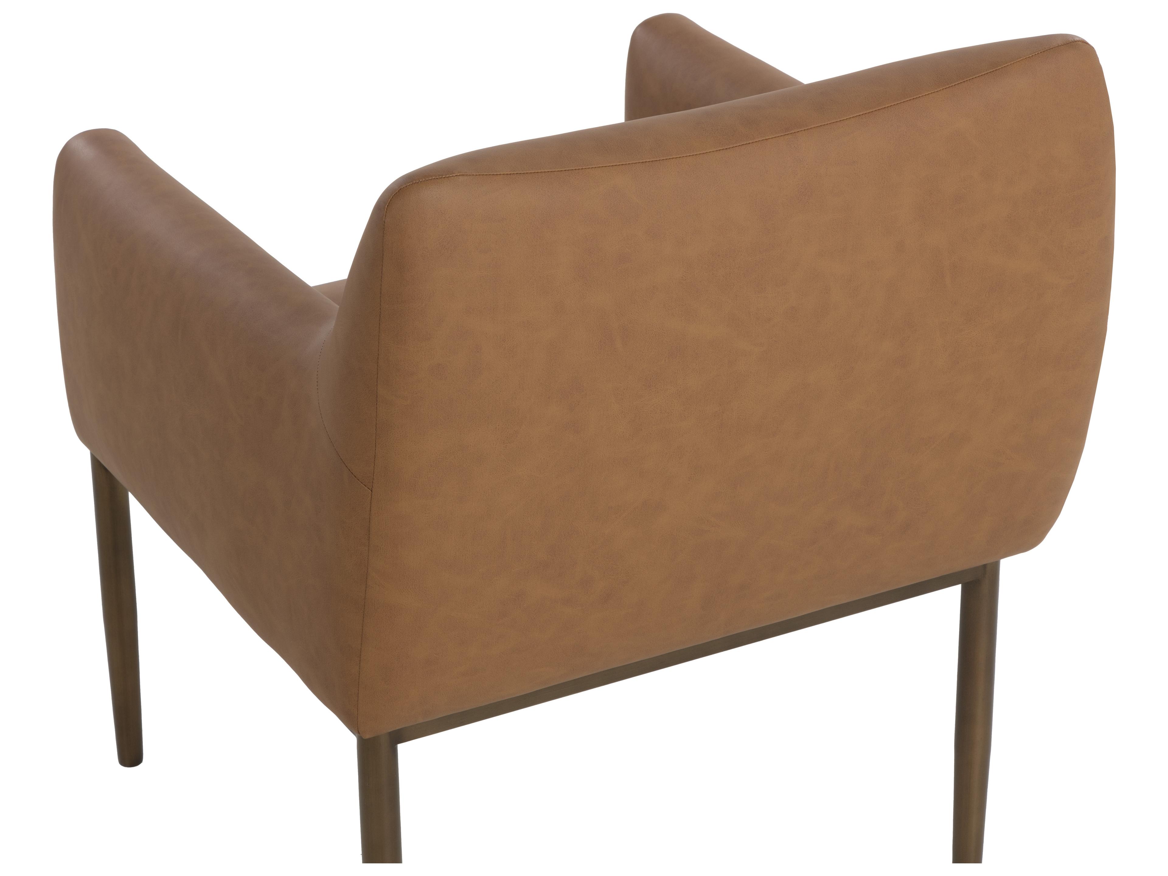 Sunpan Olea Brown Faux Leather Accent Chair