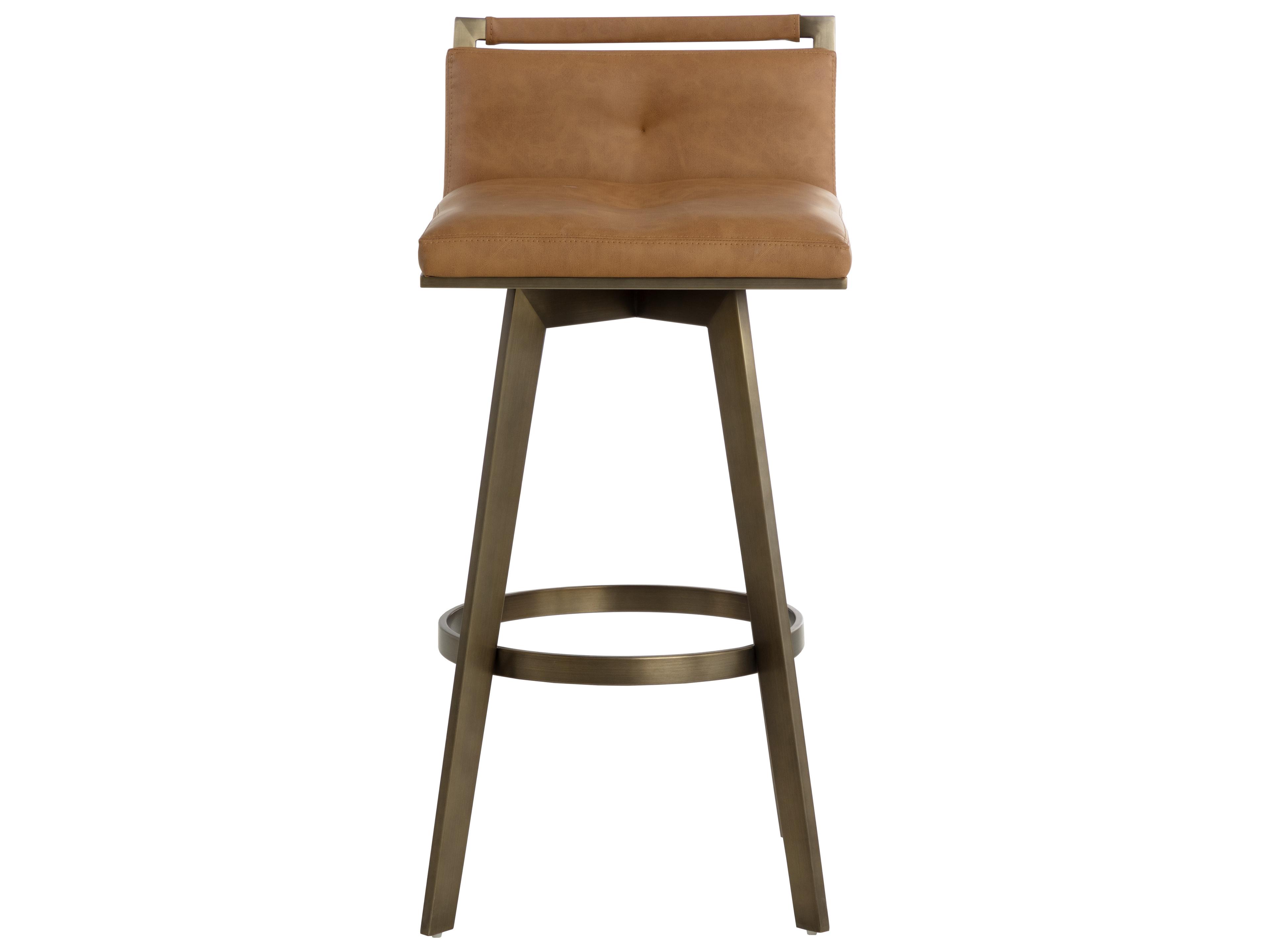Sunpan Arizona Swivel Barstool in Milliken Cognac