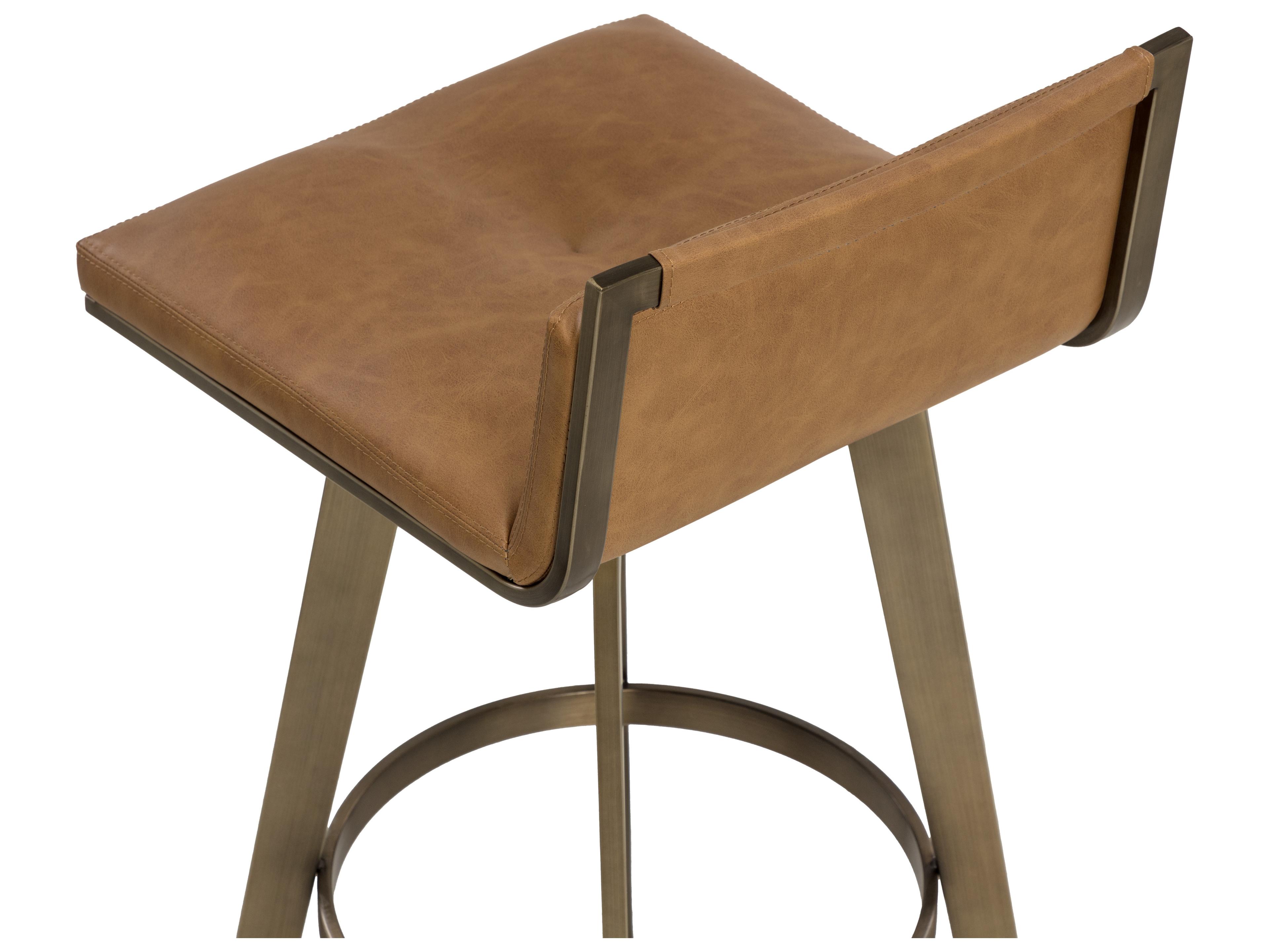 Sunpan Arizona Swivel Barstool in Milliken Cognac