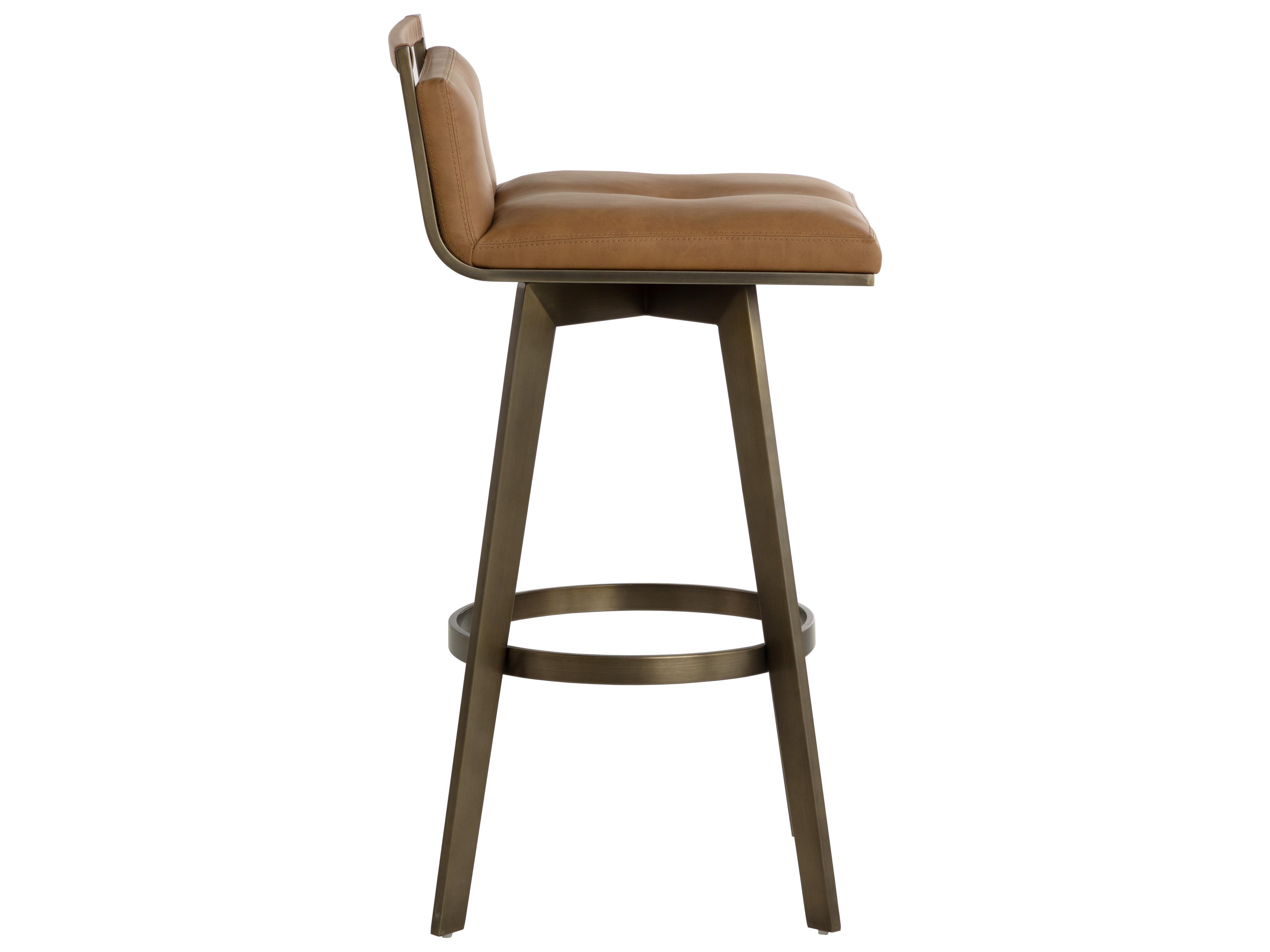 Sunpan Arizona Swivel Barstool in Milliken Cognac