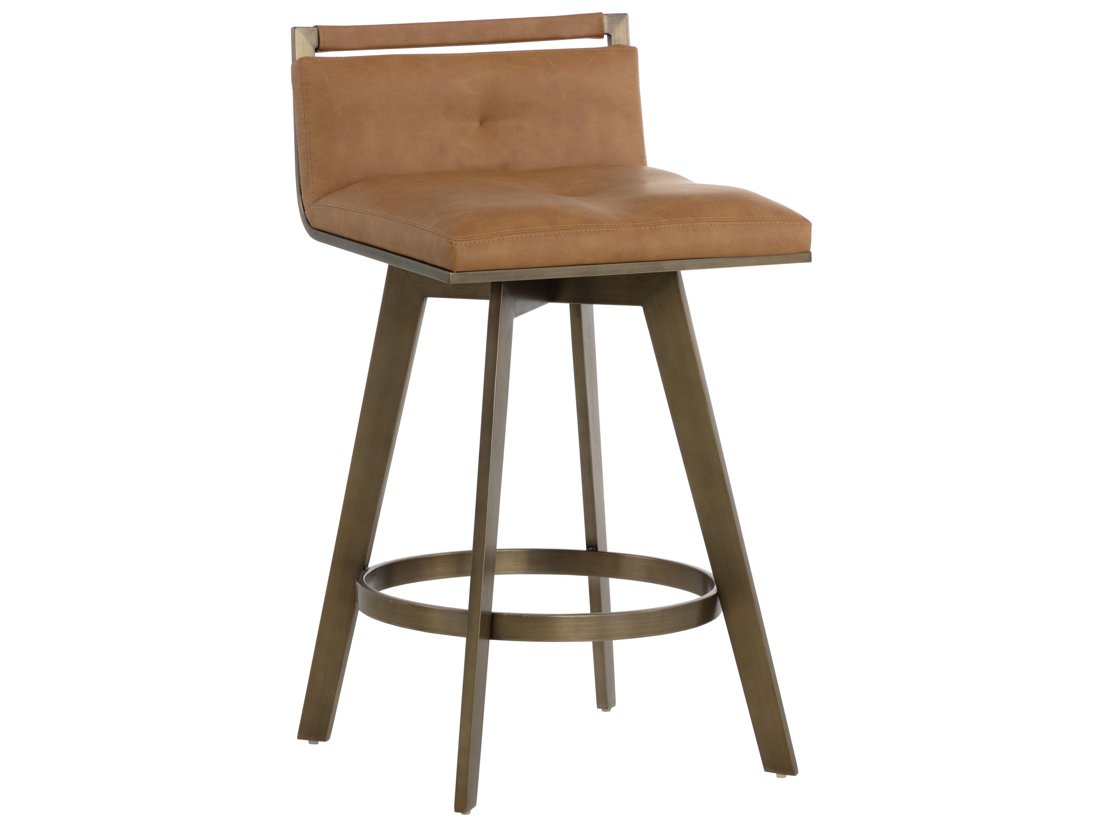Sunpan Arizona Swivel Counter Stool in Milliken Cognac