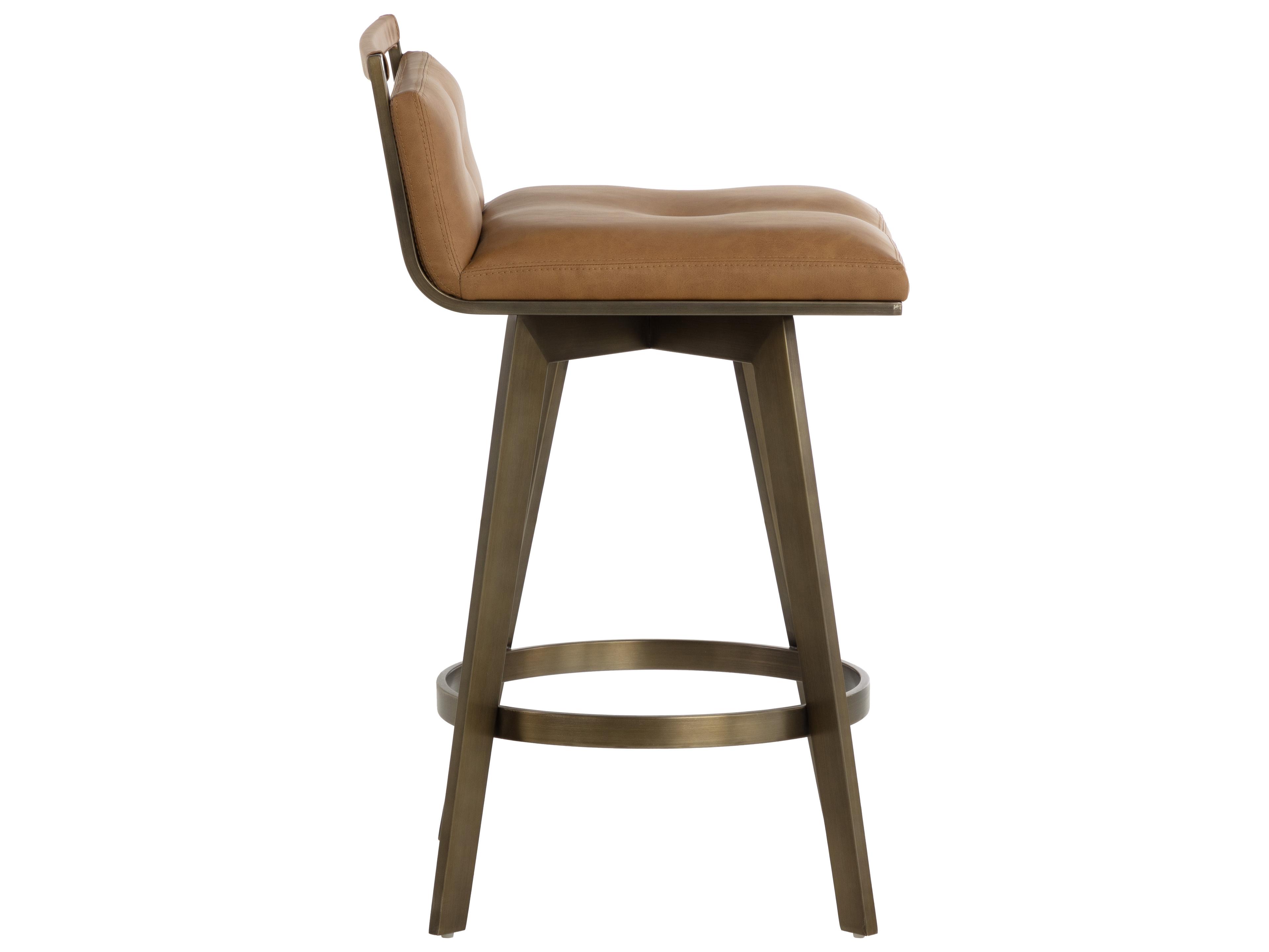 Sunpan Arizona Swivel Counter Stool in Milliken Cognac