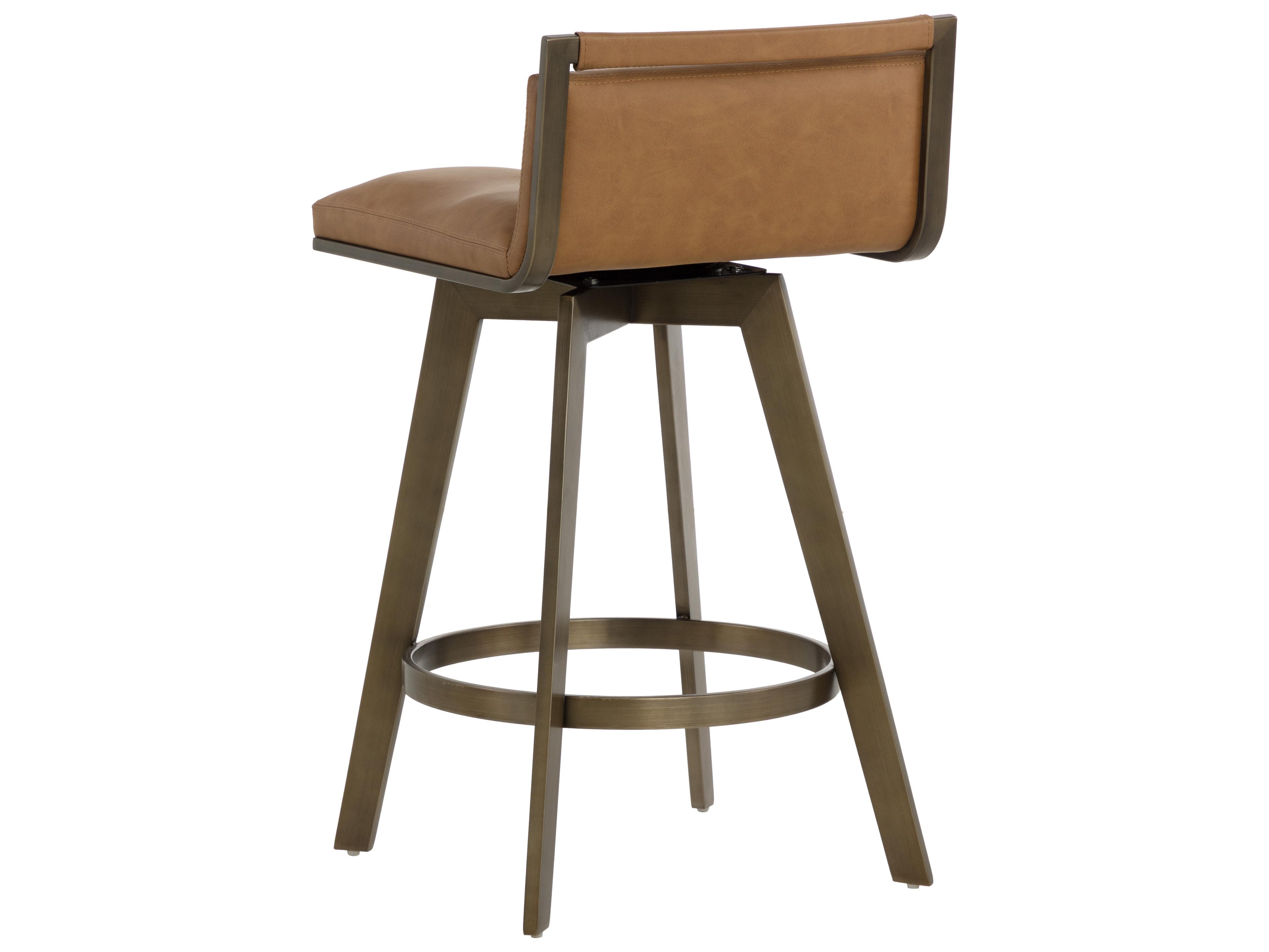 Sunpan Arizona Swivel Counter Stool in Milliken Cognac