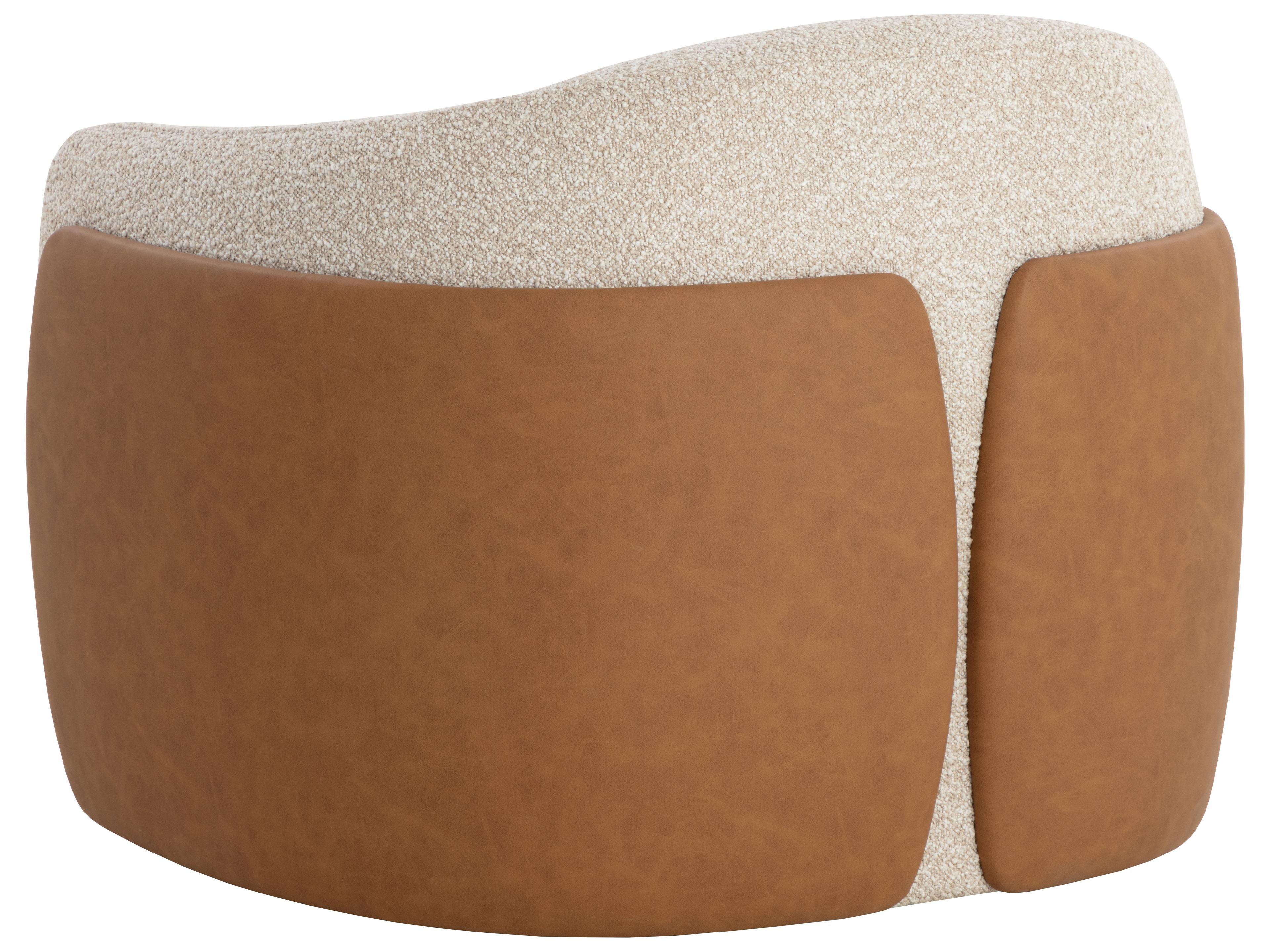 Sunpan Caris Swivel Beige Accent Chair