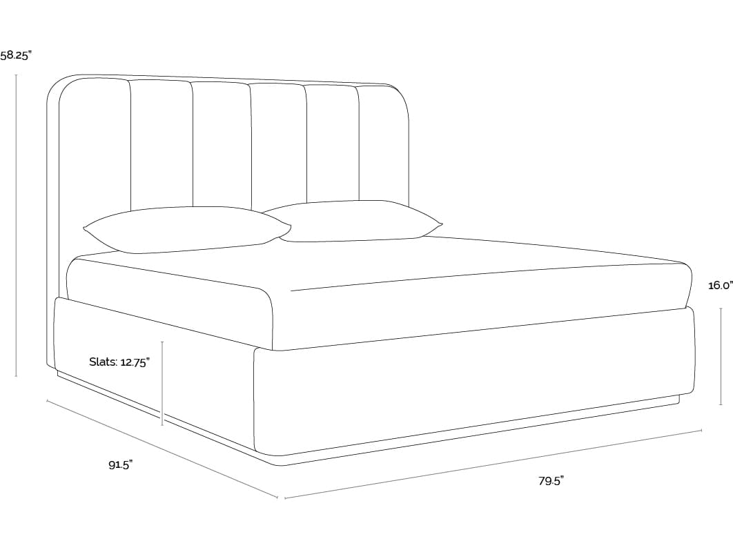 Sunpan Jamille Bed in King in Milliken Cognac