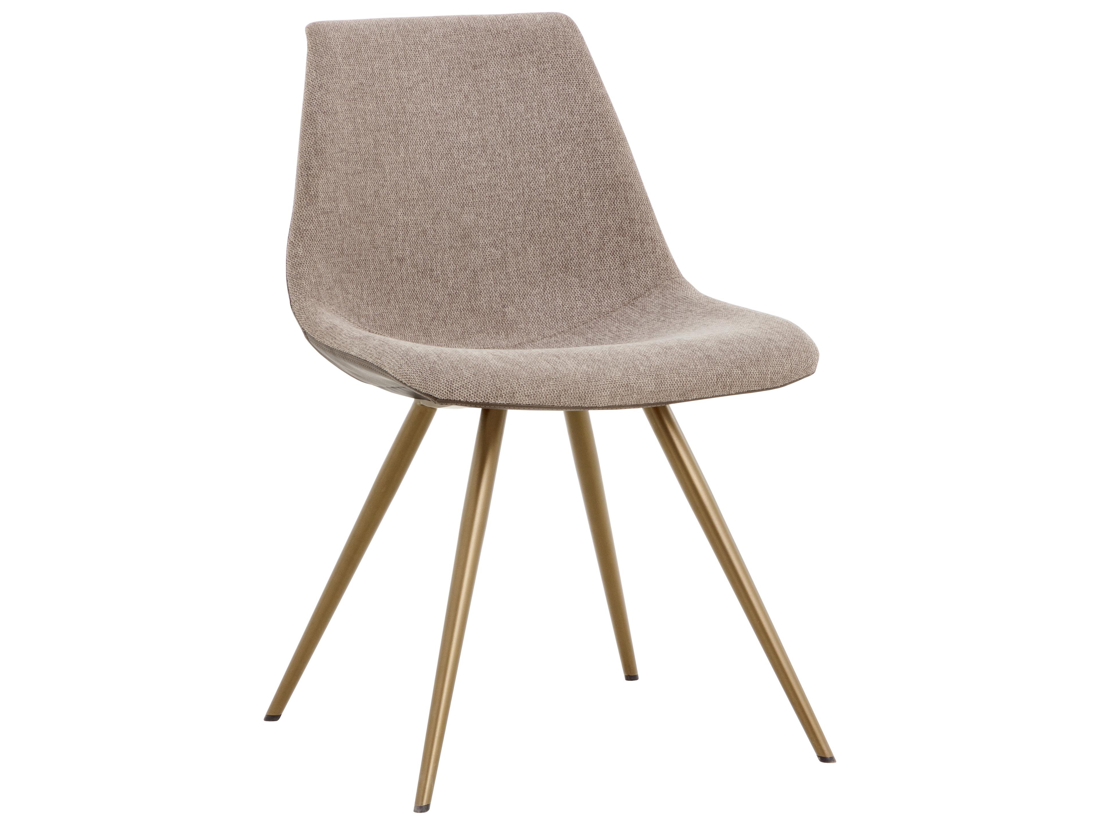 Sunpan Lipa Dining Chair in Antique Bronze in Belfast Oyster Shell / Porpoise